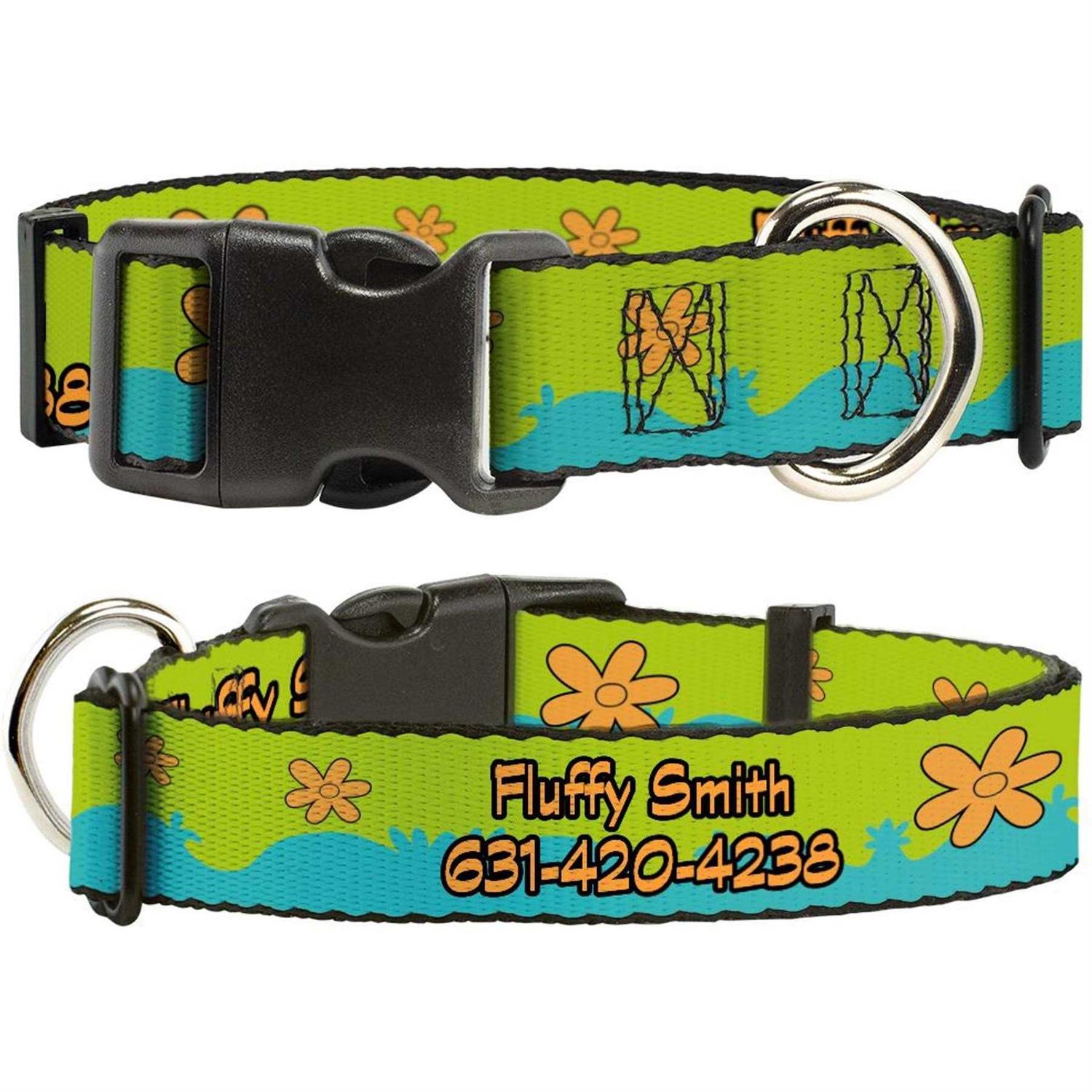 Buckle-Down Scooby Doo The Mystery Machine Paint Job Personalized Dog Collar - Healthber