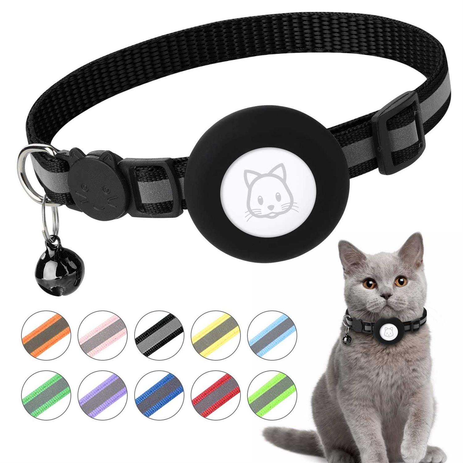 Airtag Cat Collar, Air tag Cat Collar with Bell and Safety Buckle in 38 Width - Healthber