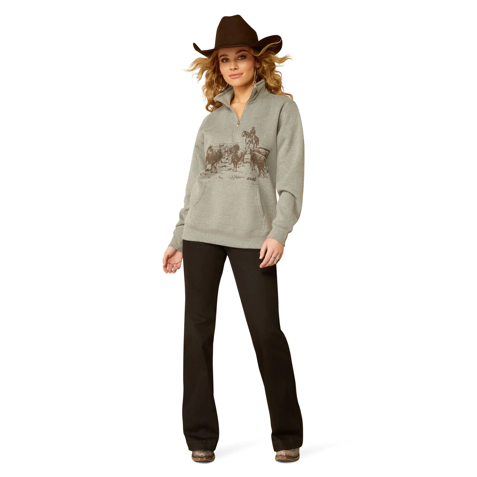 Ariat Women's 1/2 Zip Sweatshirt - Healthber