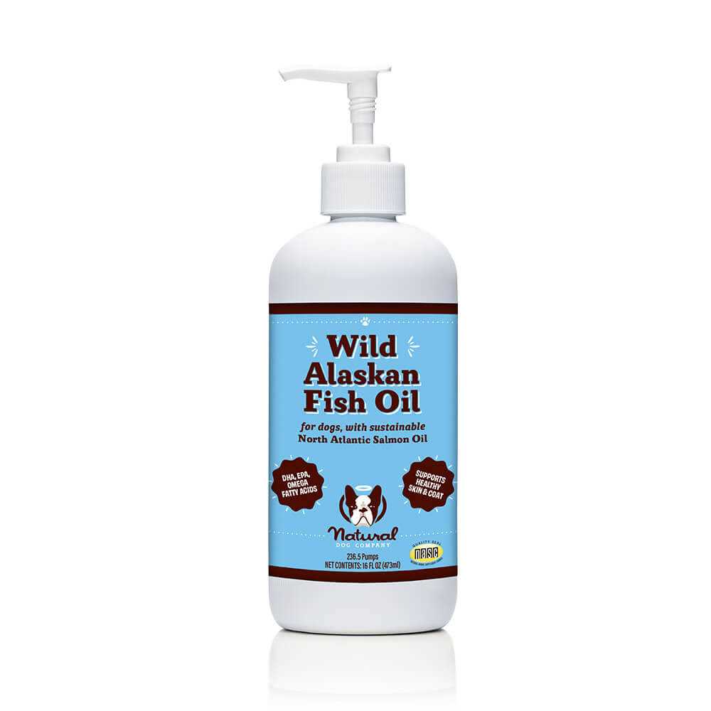 Natural Dog Company Wild Alaskan Fish Oil for Dogs Sustainable Blend of Wild Salmon & Pollock Oil - Healthber