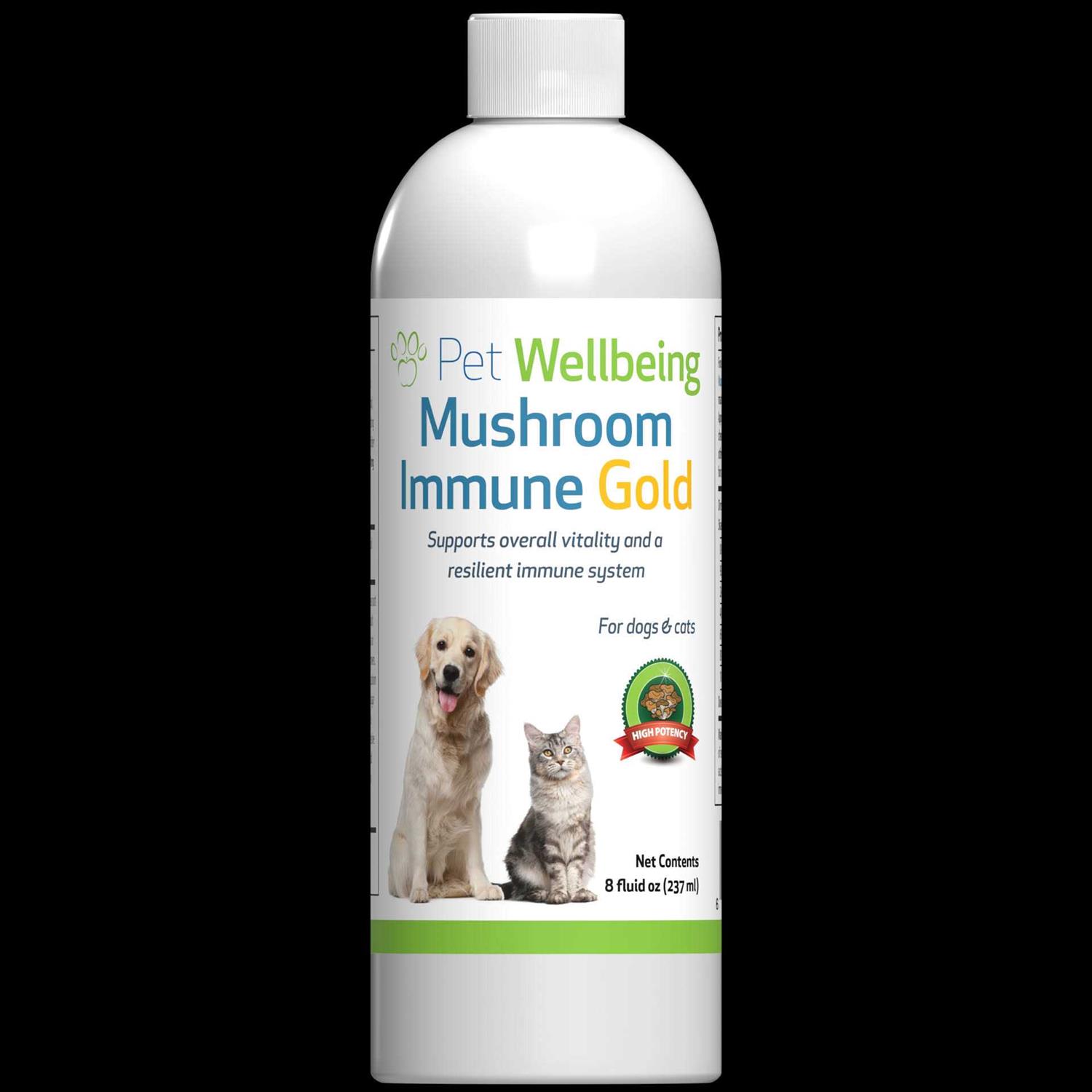 Pet Wellbeing Mushroom Immune Gold for Cats and Dogs - Healthber