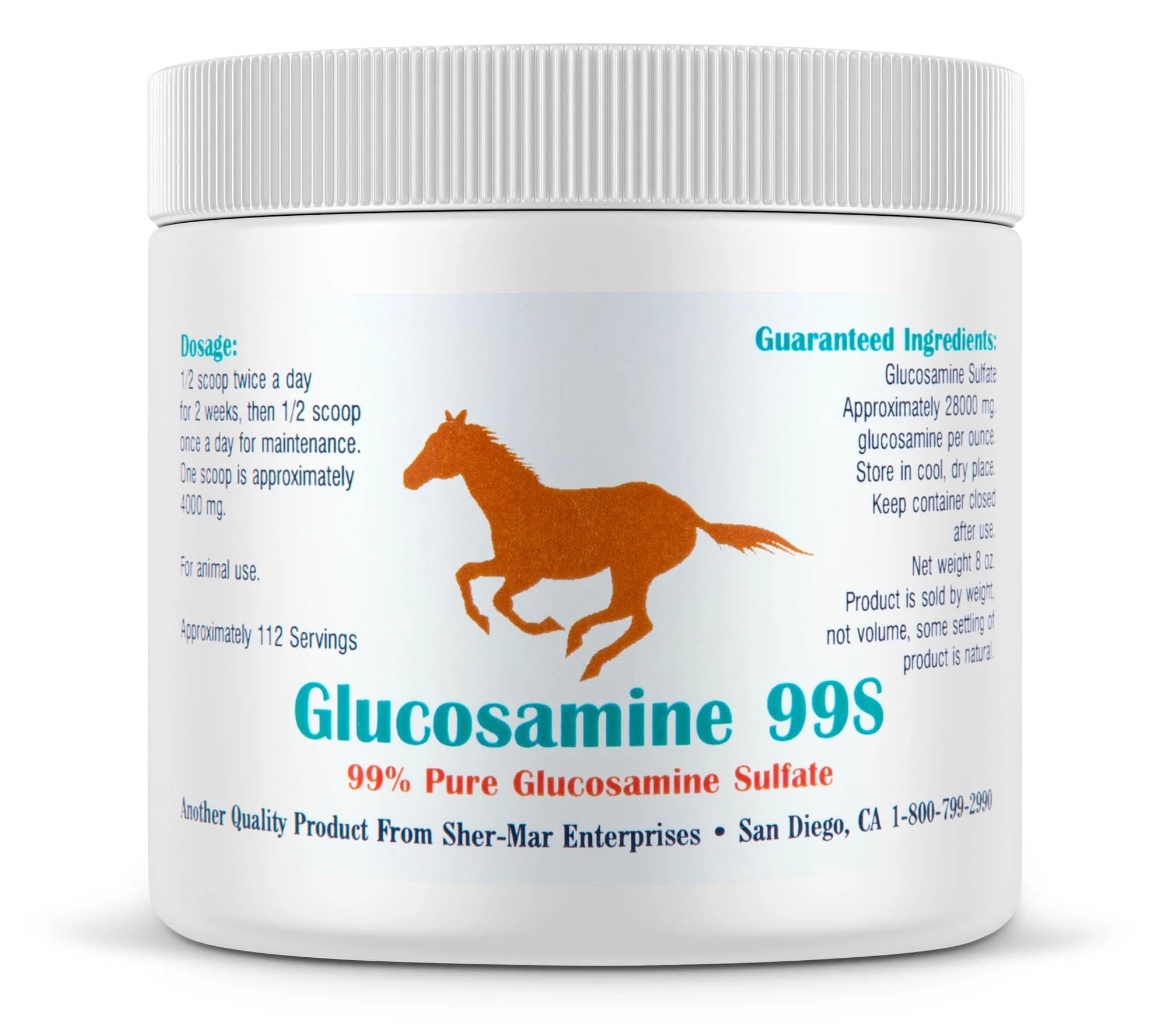 Glucosamine 99S - Glucosamine Sulfate Powder for Horses - Healthber