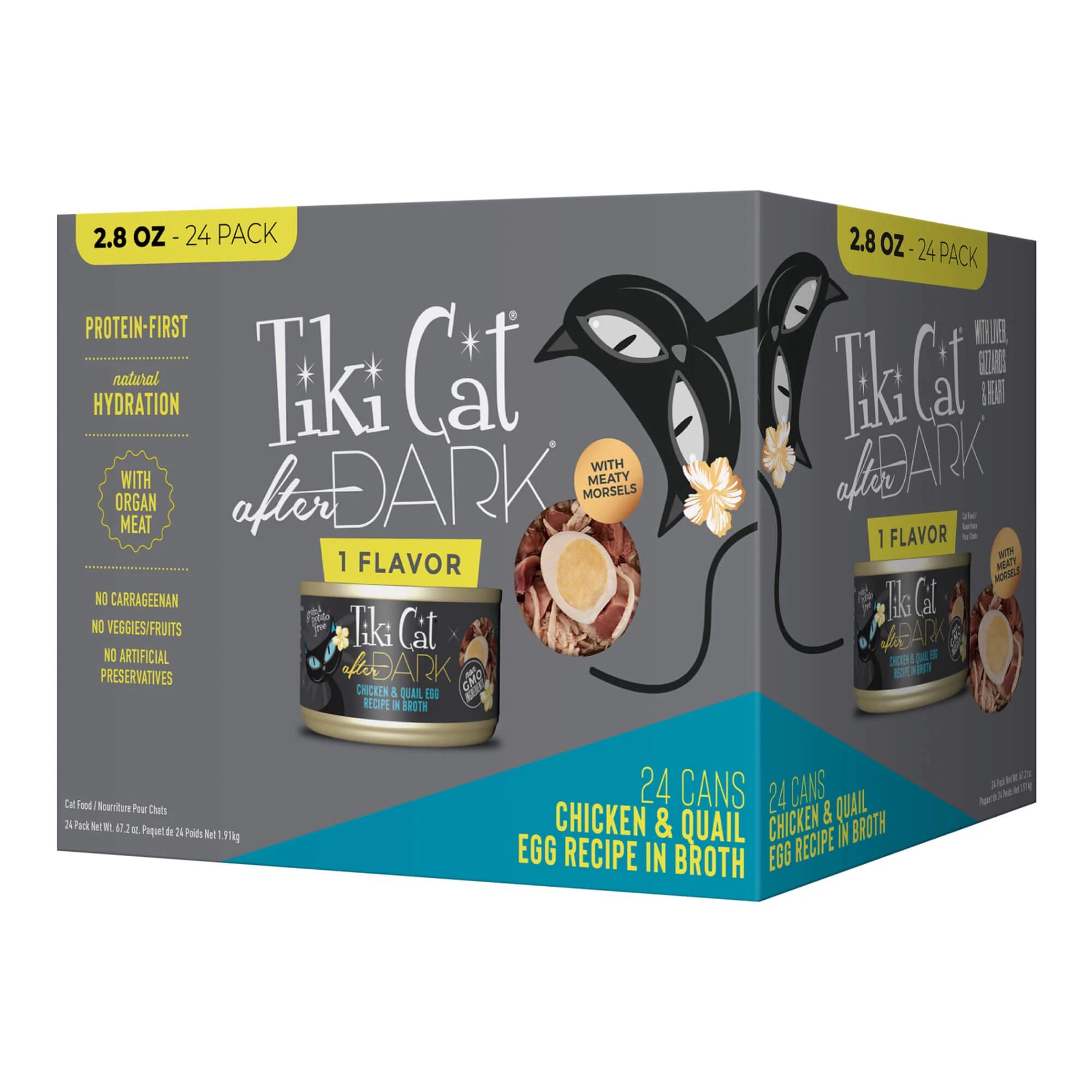 Tiki Cat After Dark Wet Cat Food, Chicken & Quail Egg Multi Pack - Healthber