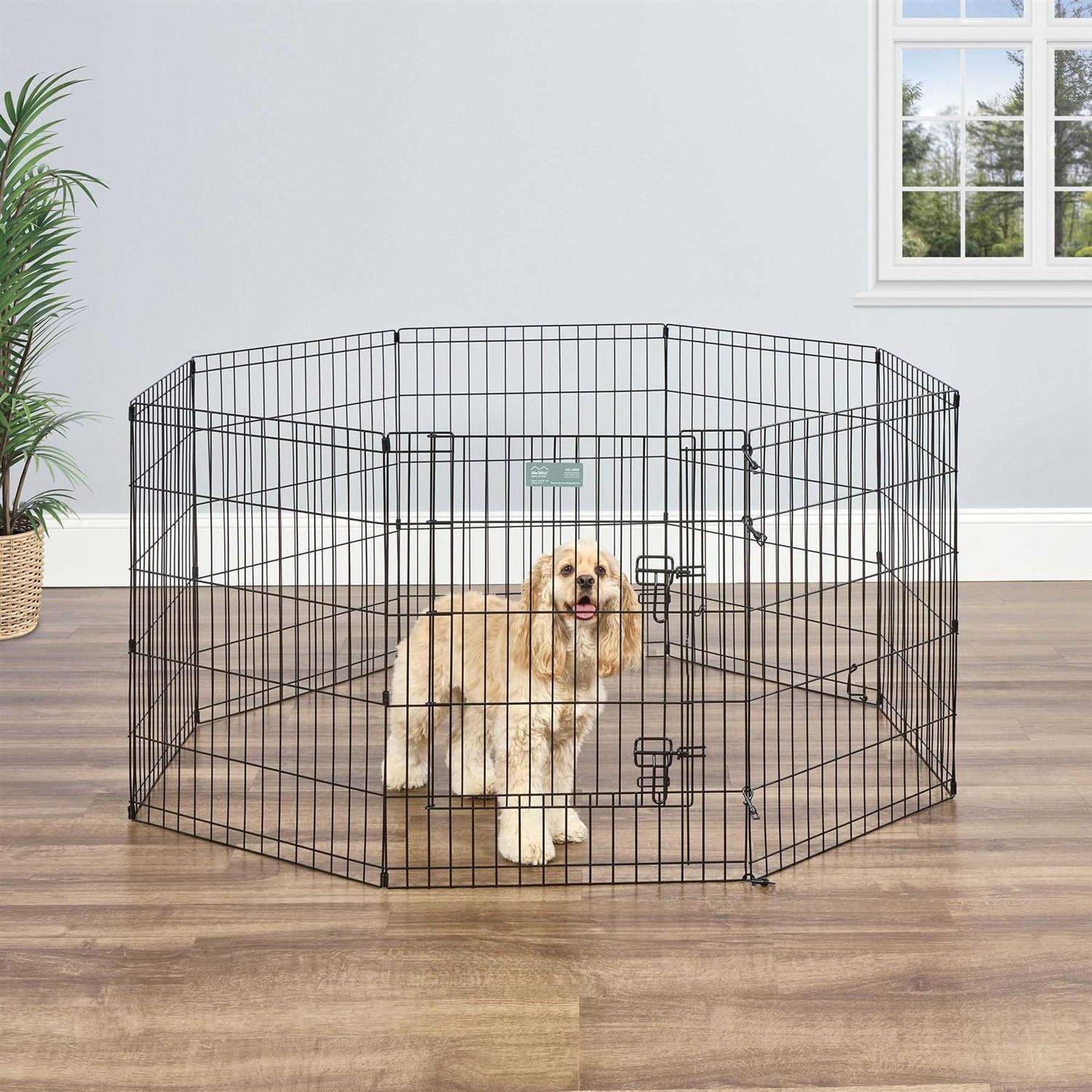 Midwest Black Exercise Pen with Door - Healthber