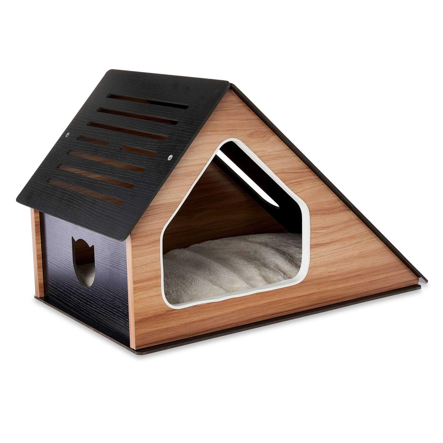 Vibrant Life Modern Cat Condo with Sisal Scratching Pad & Washable Mat - Healthber