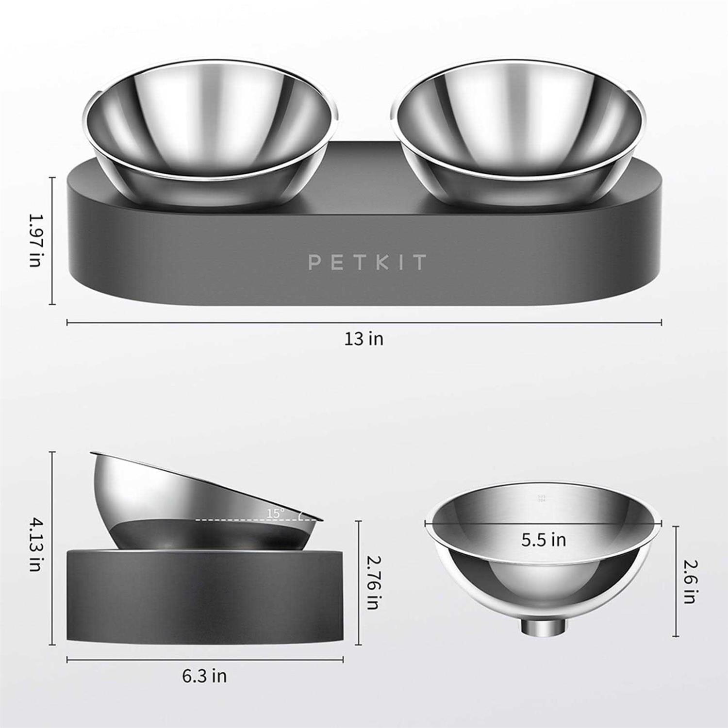 petkit Raised Dog Cat Food Bowl 304 Stainless Steel, Elevated Food and water Bowl dishes - Healthber