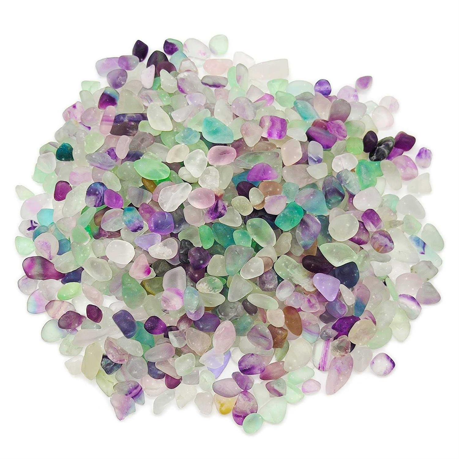 Aquarium Gravel,Natural Mutilcolor Fluorite Decorative Crystal Pebbles-Rose Stones - Healthber