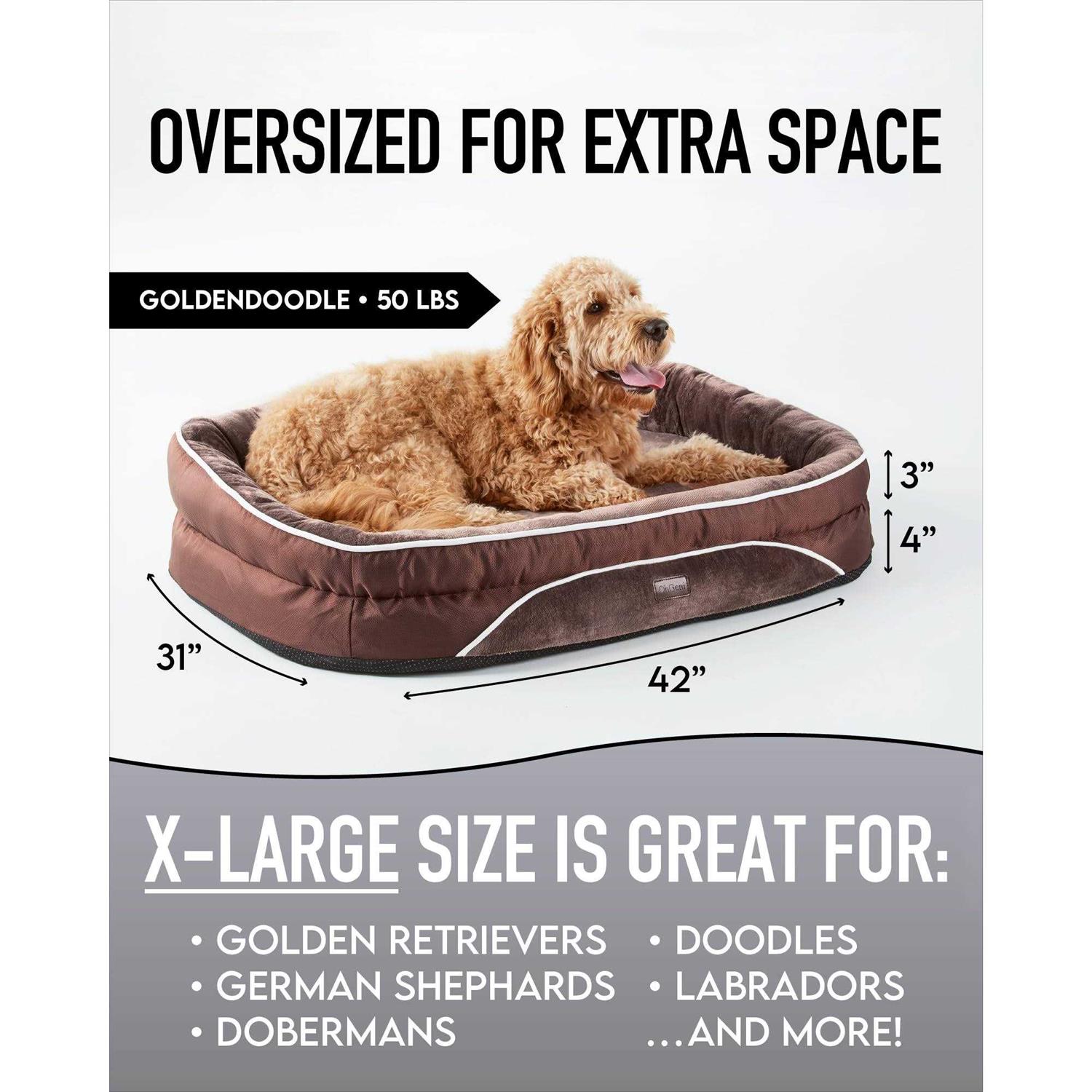 Ohgeni Orthopedic Dog Bed for Large Dogs, Oversized Couch Design with Egg Foam Support, Removable, Machine Washable Plush Cover and Non-slip Bottom - Healthber