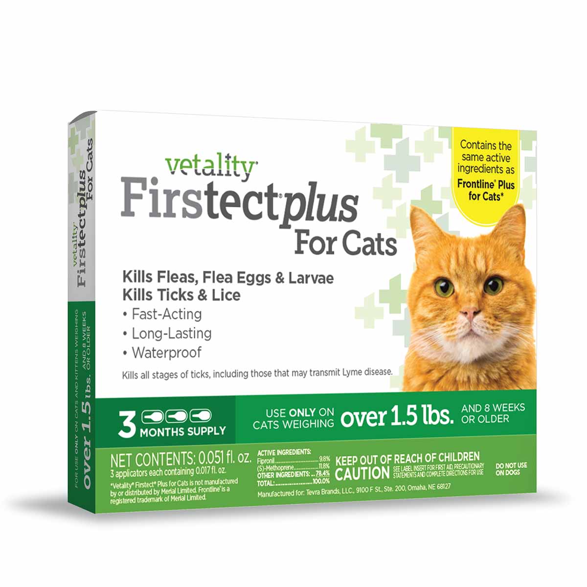 Vetality Firstect Plus for Cats, 3-pack - Healthber