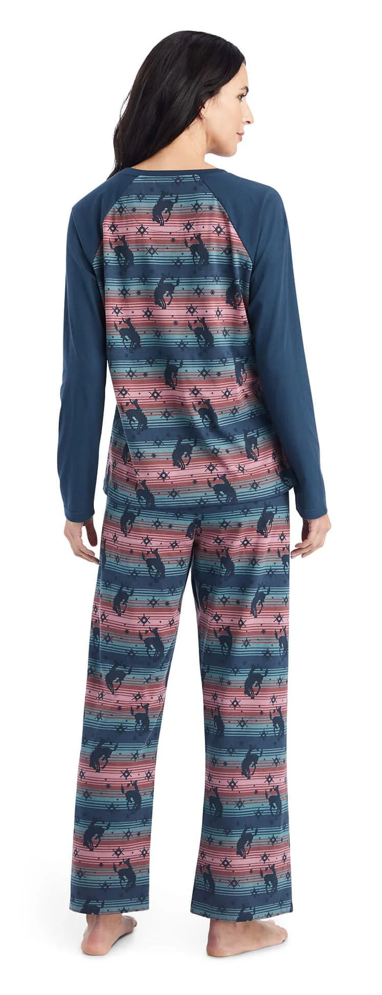 Ariat Women's Pajama Set, Bucking Serape - Healthber