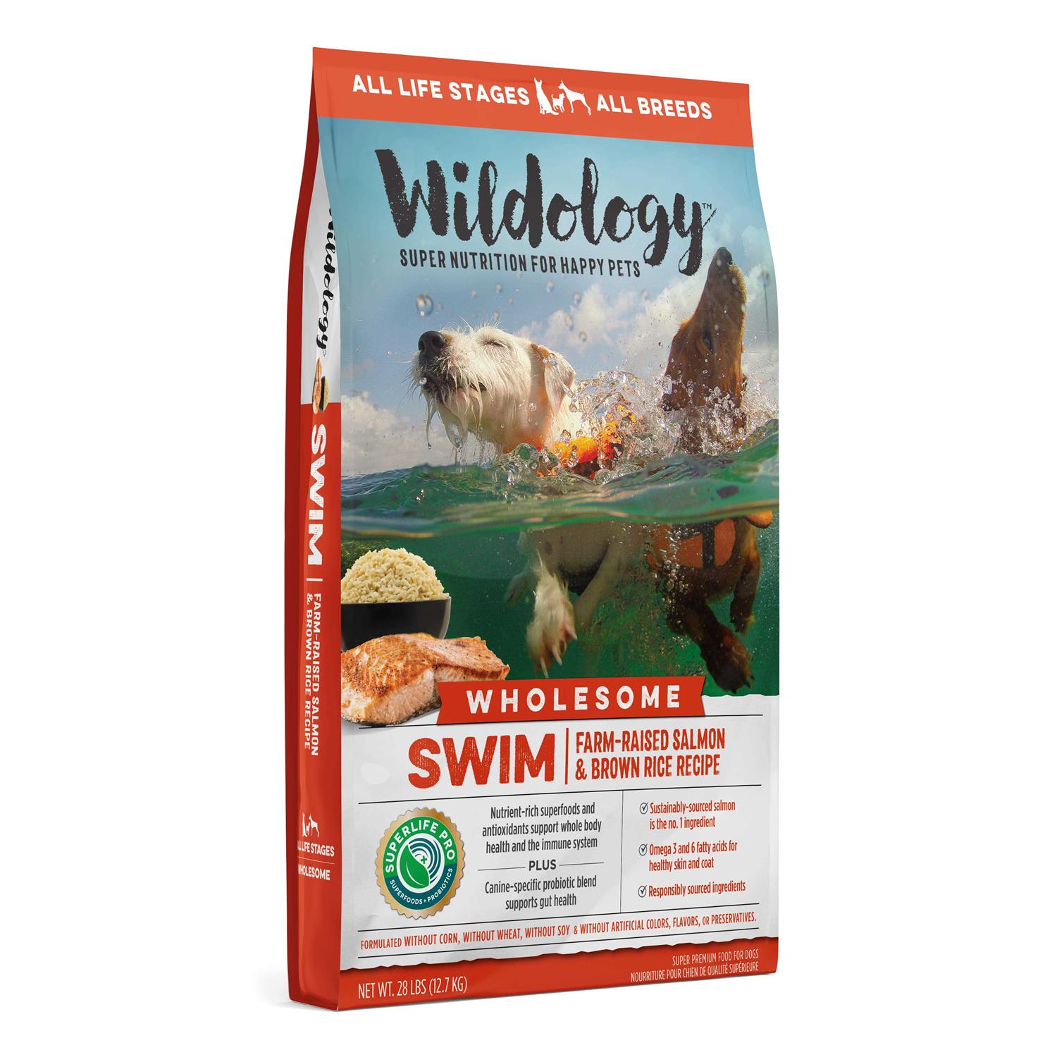 Wildology SWIM Dog Food Farm-Raised Salmon & Brown Rice Recipe - Healthber