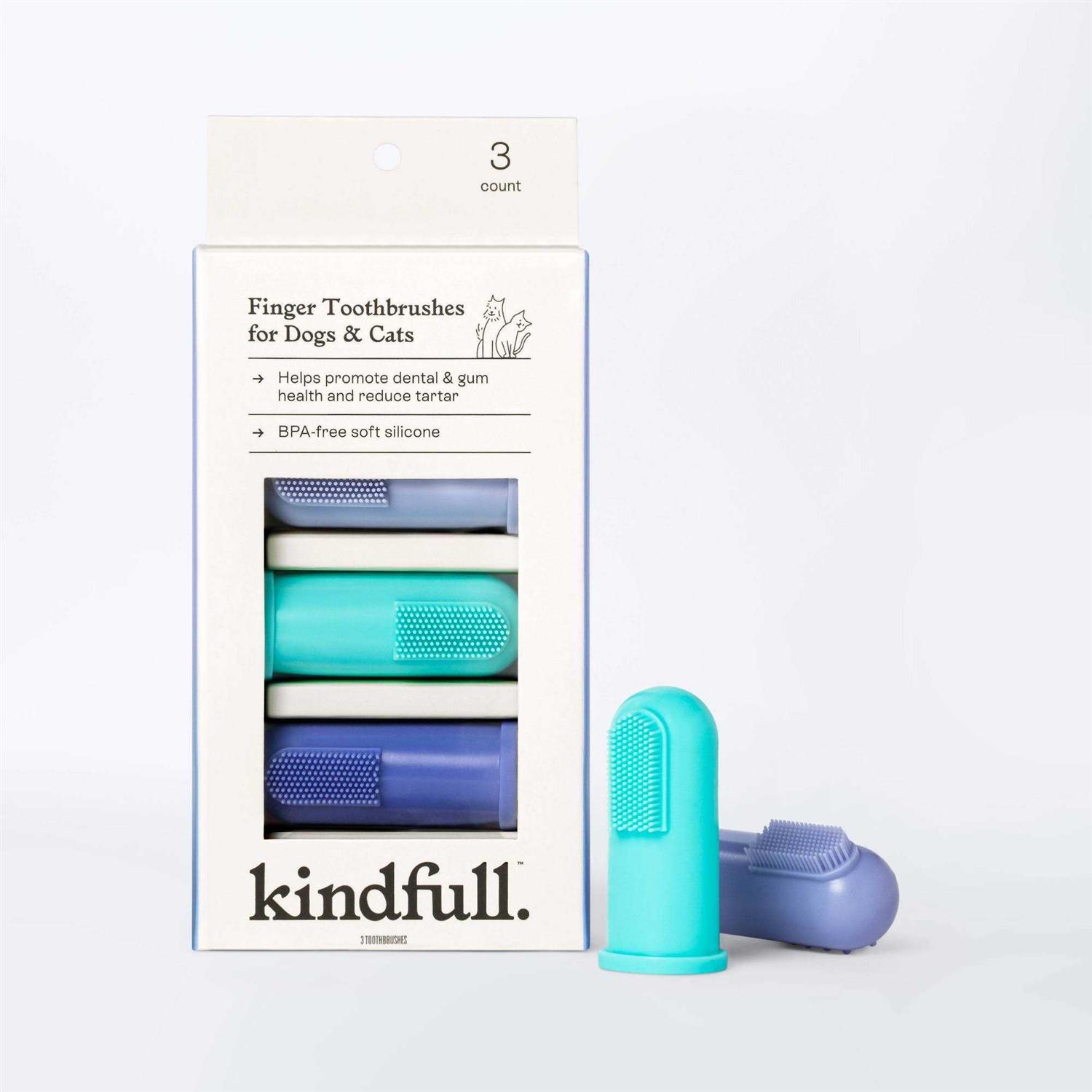 Kindfull Dog and Cat Finger Toothbrushes - Healthber