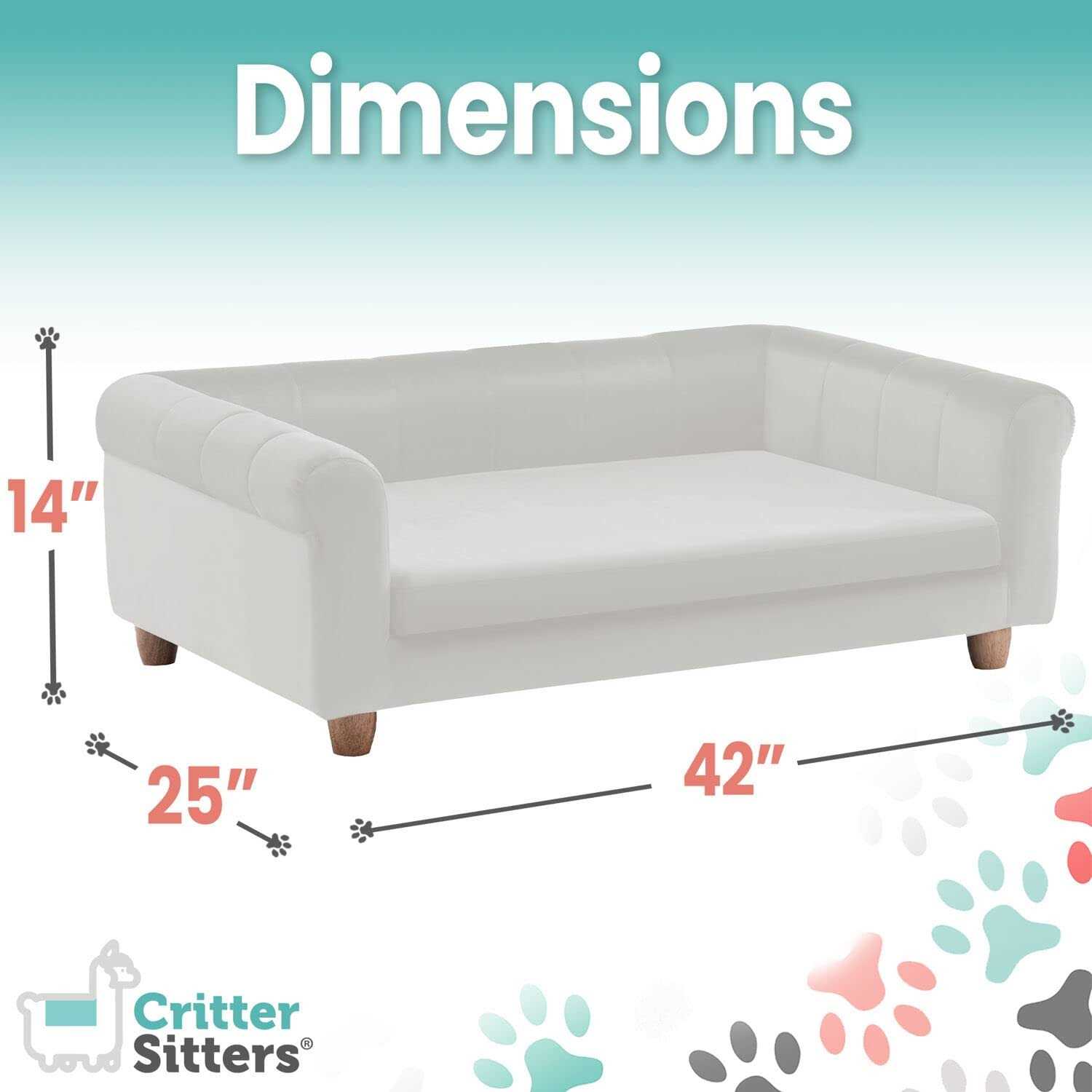 Critter Sitters 42-in. Elegant Faux-Velvet Rectangle Pet Bed for Medium and Large Dogs - Healthber