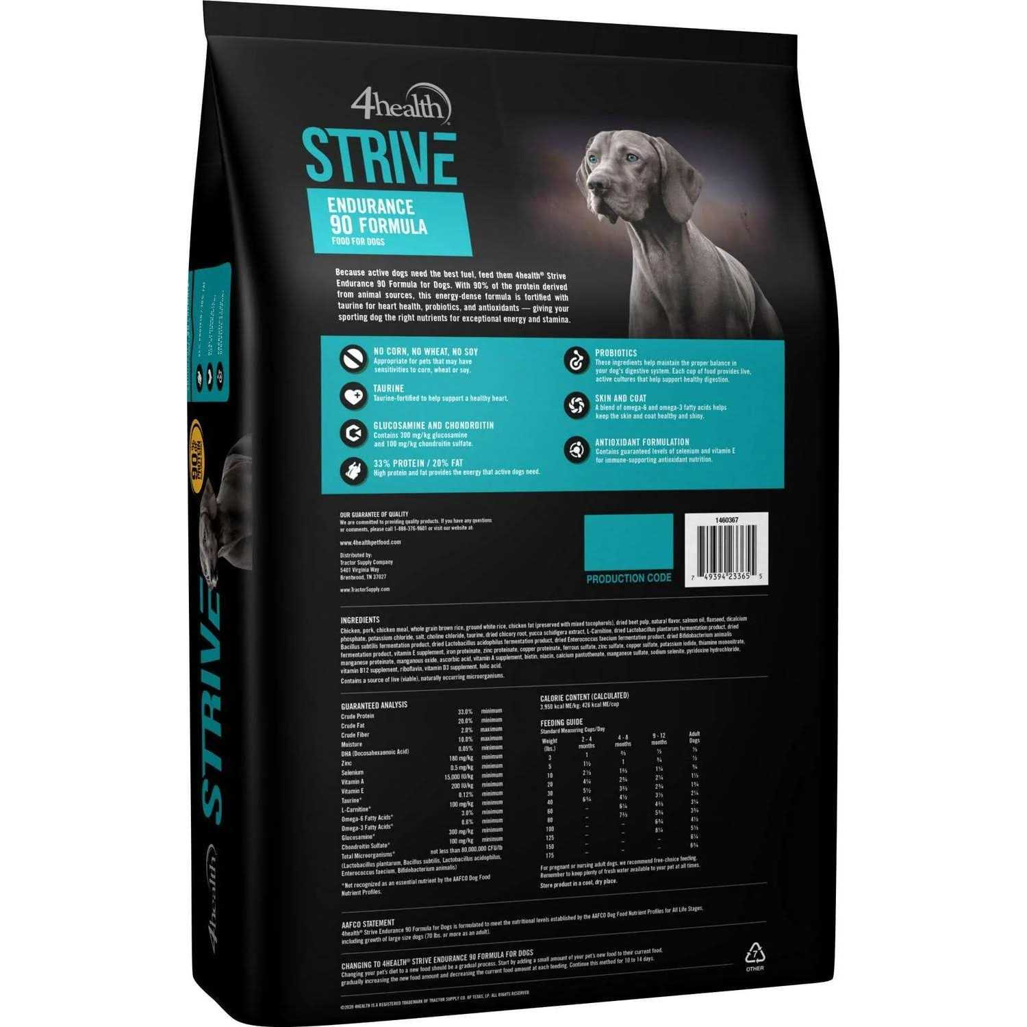 4health 9696 Strive Endurance 90 Formula Dry Dog Food - Healthber