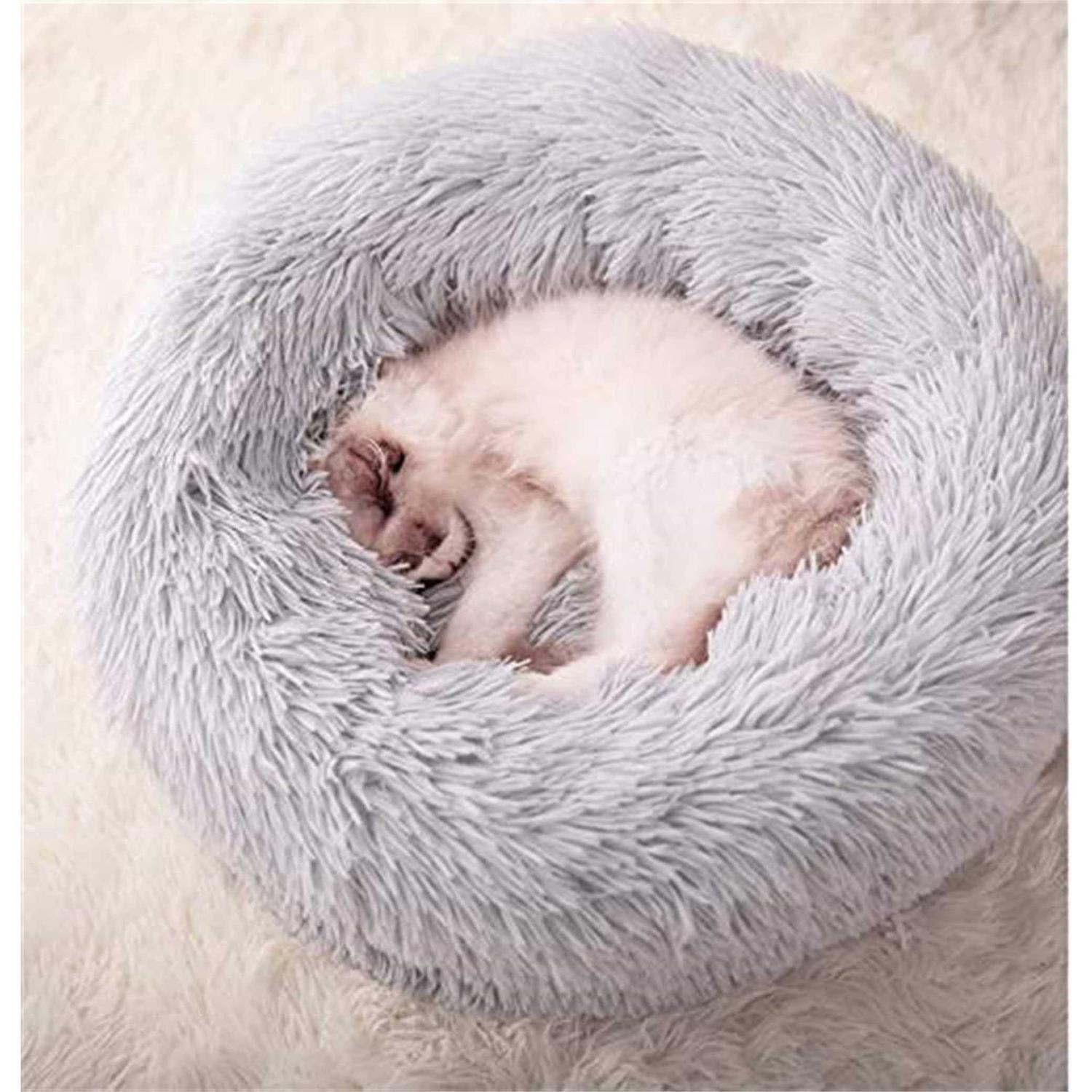 Gavenia Washable Donut Cat and Dog Bed,Soft Plush Pet Cushion,Waterproof Bottom - Healthber