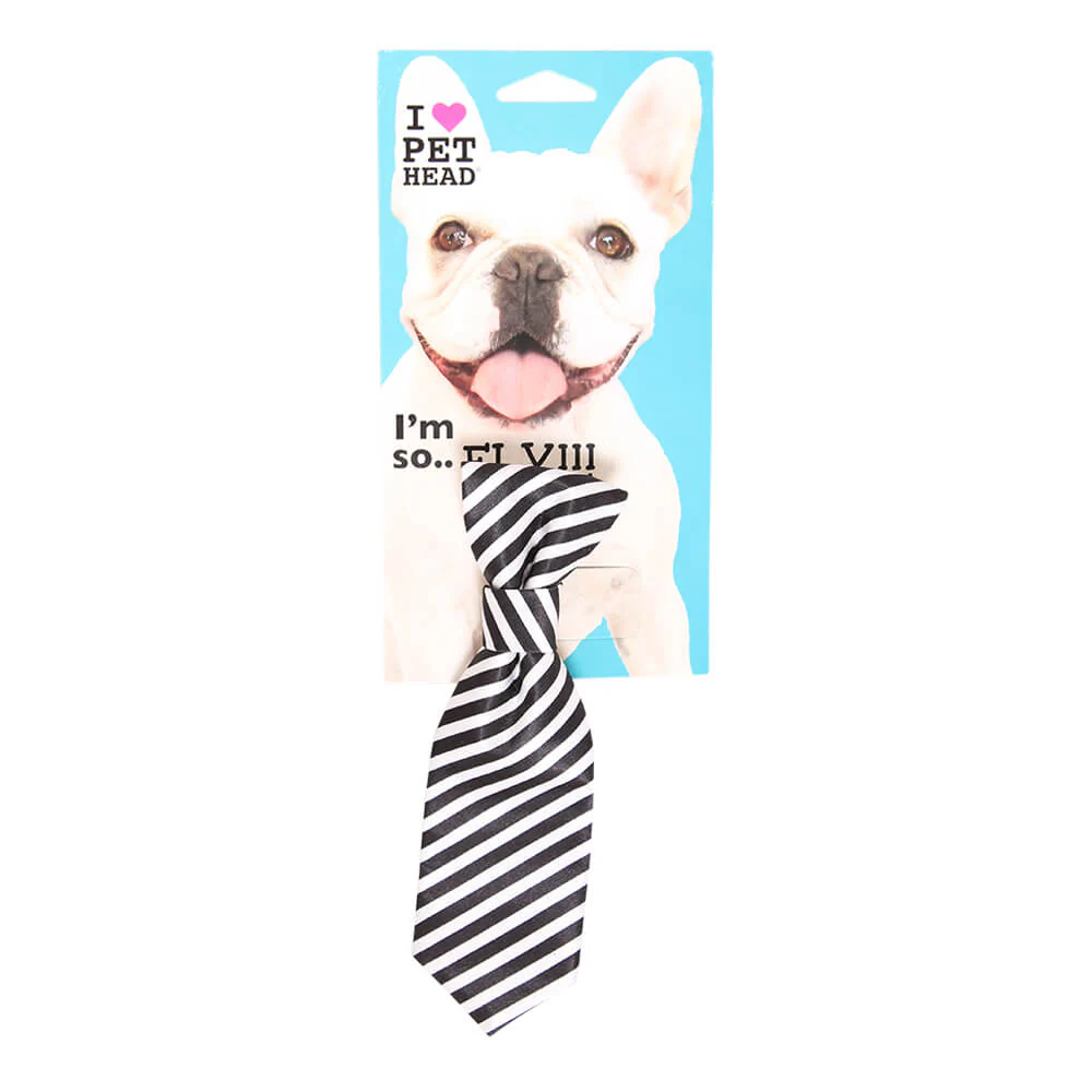 Pet Head I'm So Fly Black & White Stripe Tie - Healthber