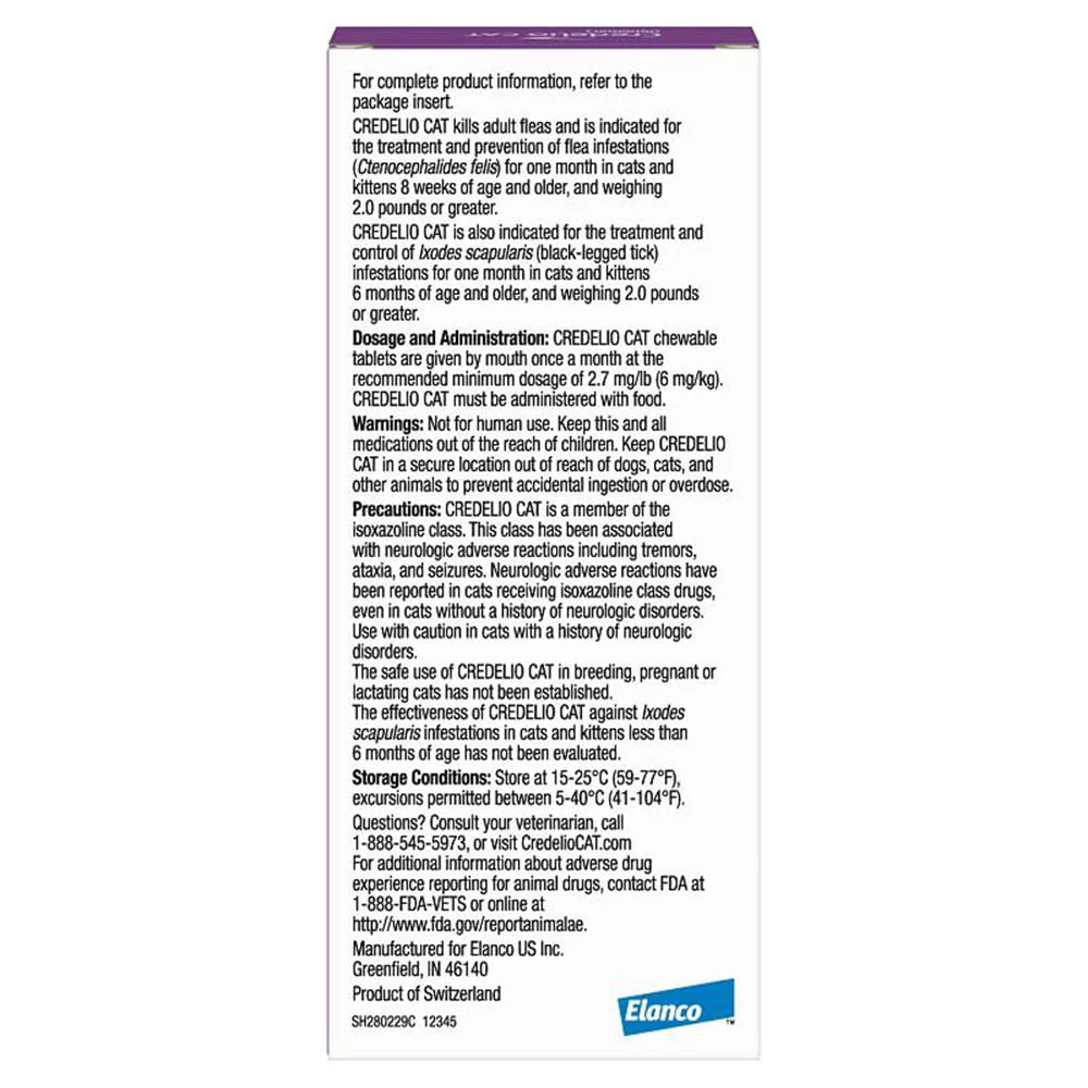 Rx Credelio Tablets for Cats - Healthber