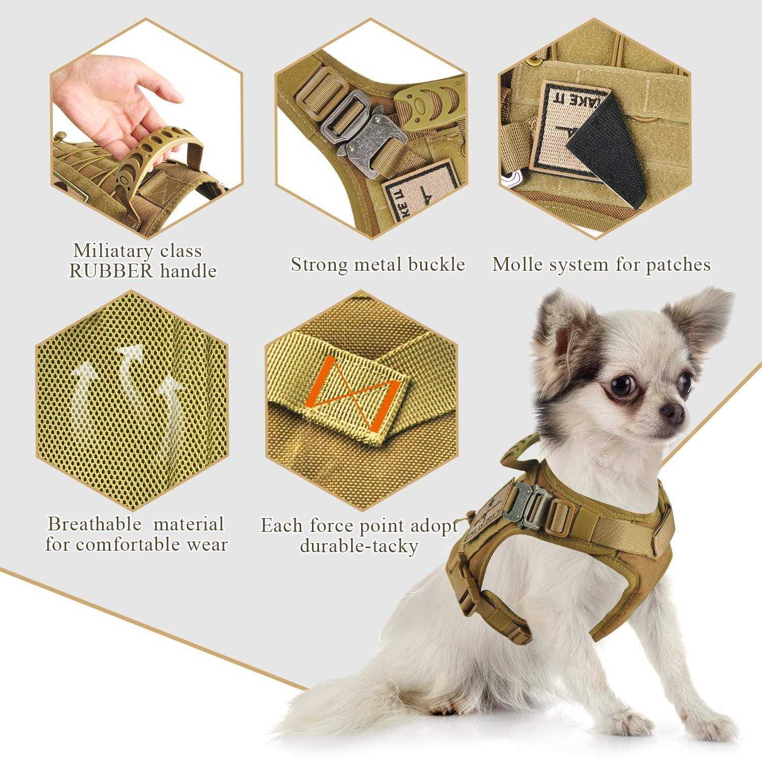 SALFSE Tactical Service Dog Vest Harness K9 Military Molle Dog Vest for Outdoor Training Hunting Pet Harness with Rubber Handle & Metal - Healthber