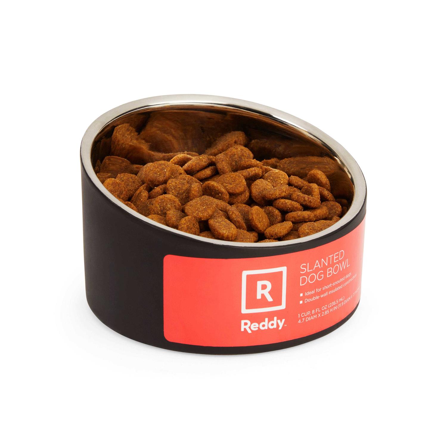 Reddy Slanted Stainless-Steel Slanted Dog Bowl - Healthber