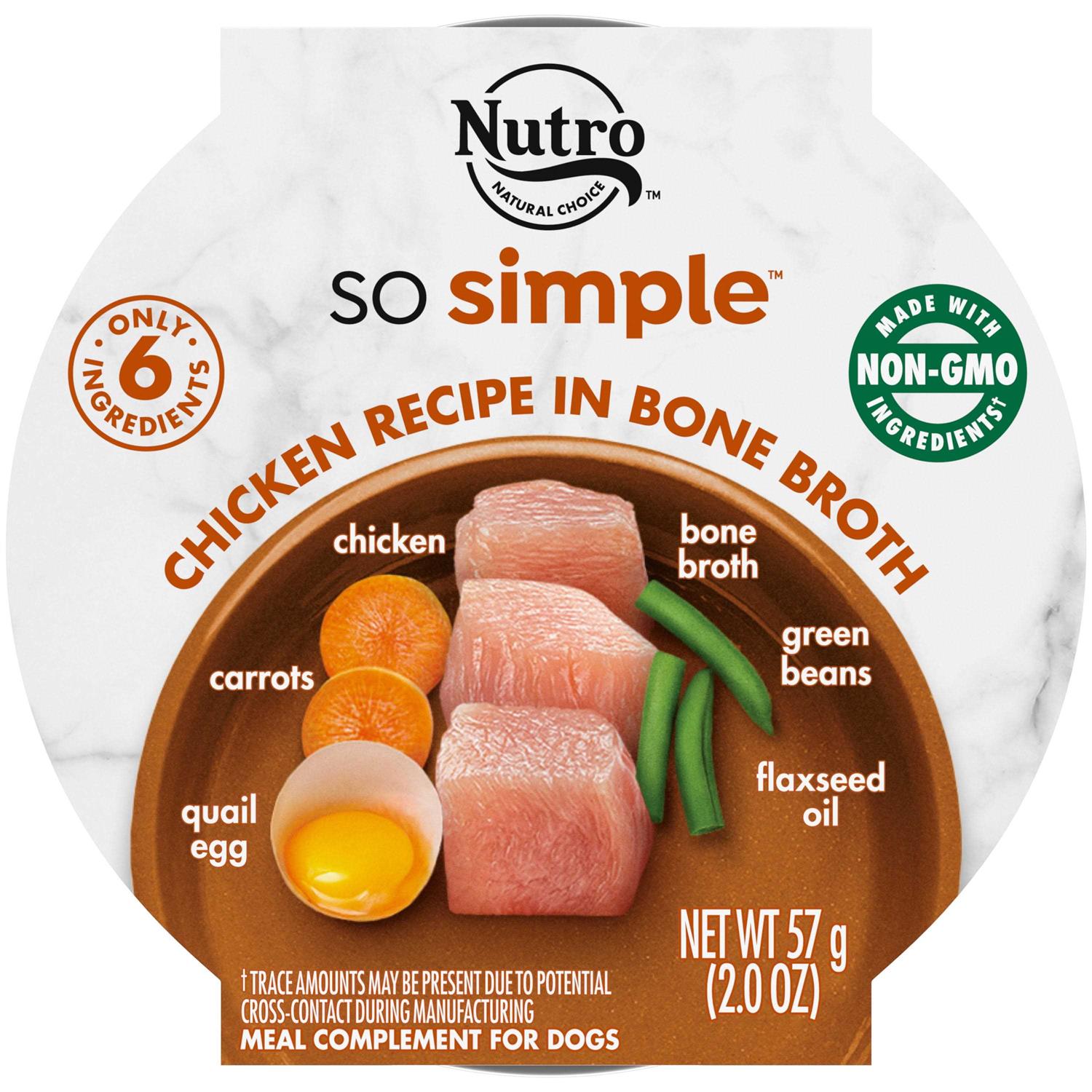 Nutro So Simple Meal Complement Wet Dog Food Chicken & Duck Recipe in Bone Broth - Healthber