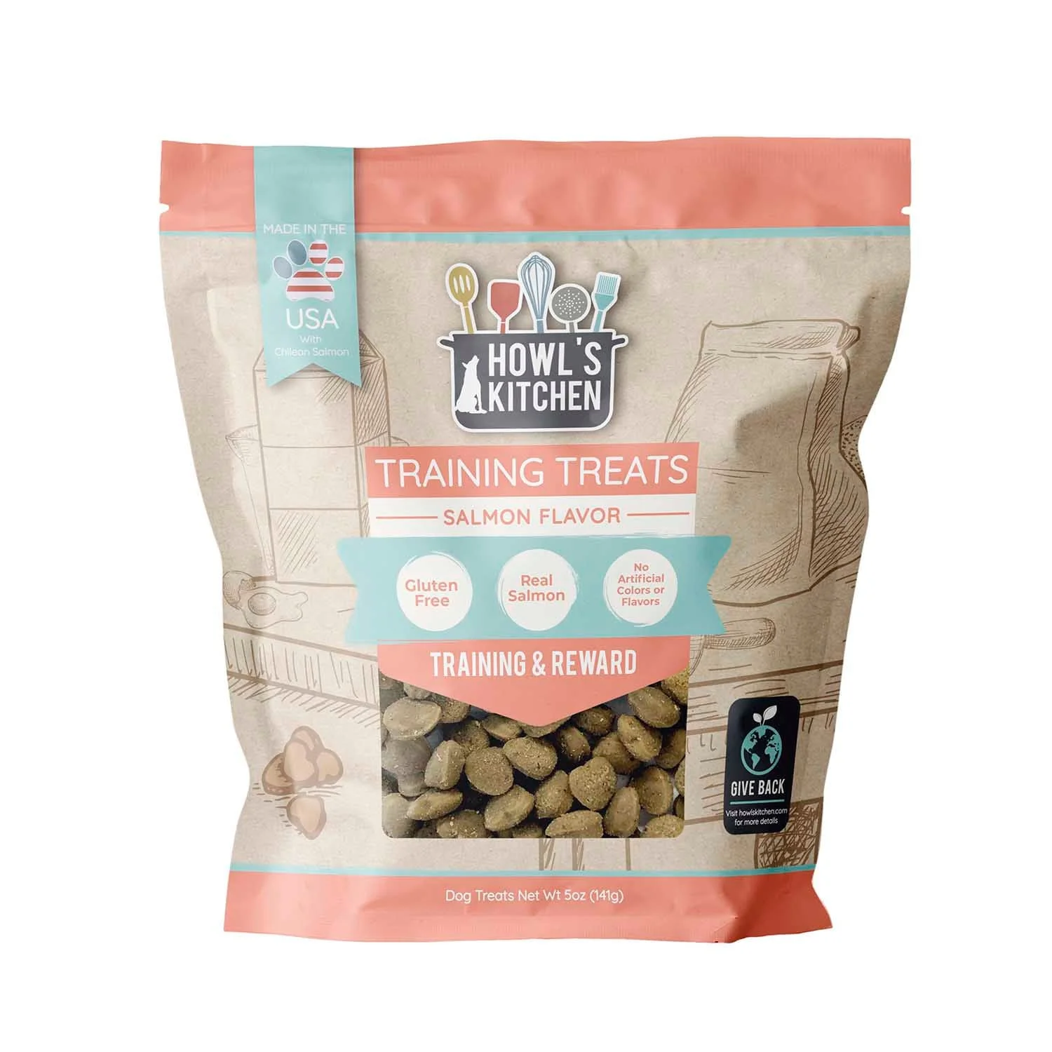 Howl's Kitchen Salmon Training Bites, 5oz - Healthber