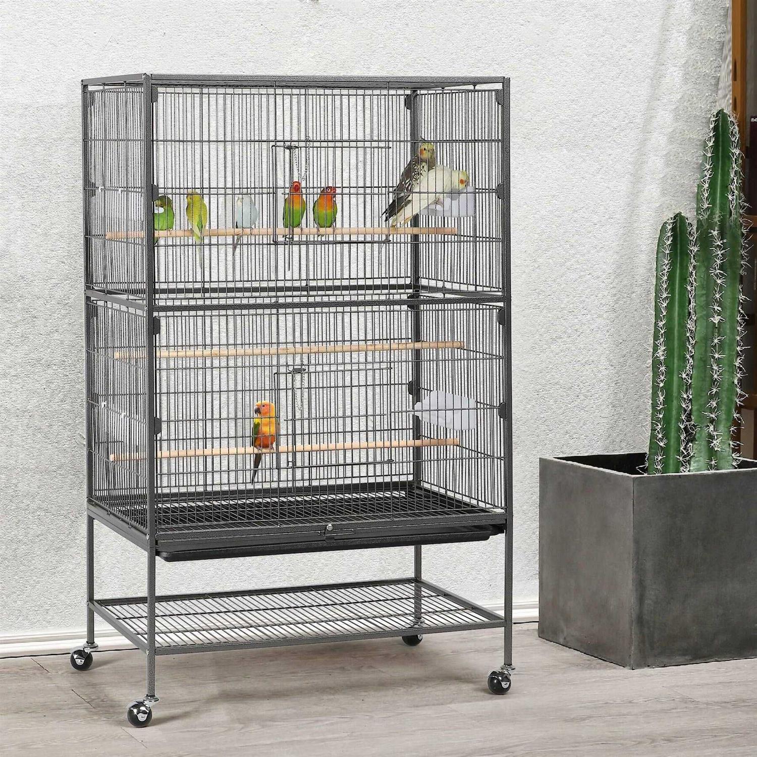 Yaheetech 52-in Rolling Bird Cage - Healthber