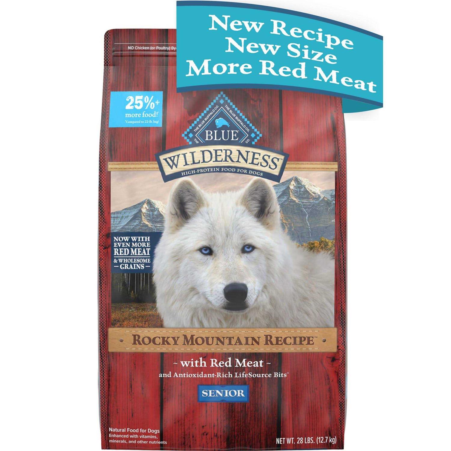 Blue Buffalo Wilderness Rocky Mountain Recipe High Protein Natural Senior Dry Dog Food - Healthber