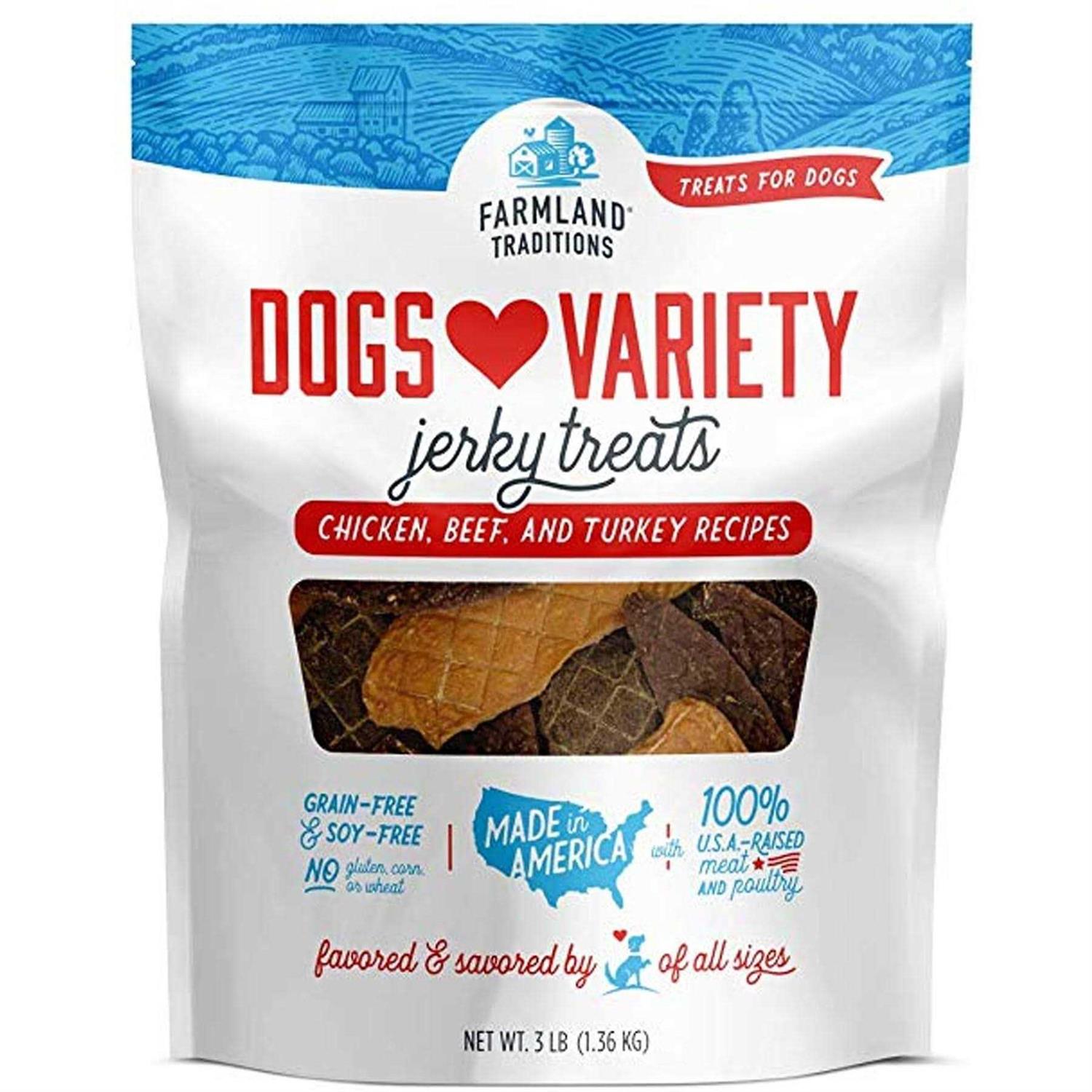 Farmland Traditions Dogs Love Variety Jerky Treats - Healthber