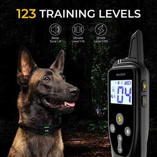 INVIROX Dog Shock Collar for Large Dogs 123 Levels Dog Training Collar - Healthber