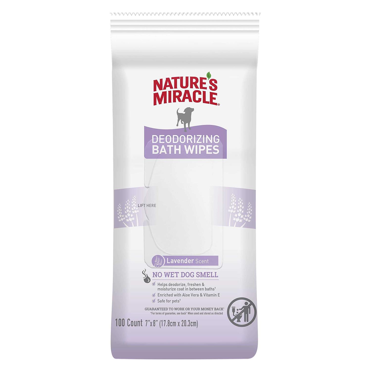 Nature’s Miracle Deodorizing Bath Wipes for Dogs - Healthber