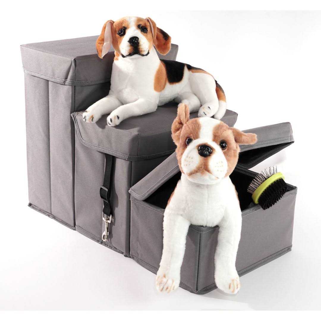 Precious Tails Padded 3 Step Pet Storage Foldable Steps - Healthber