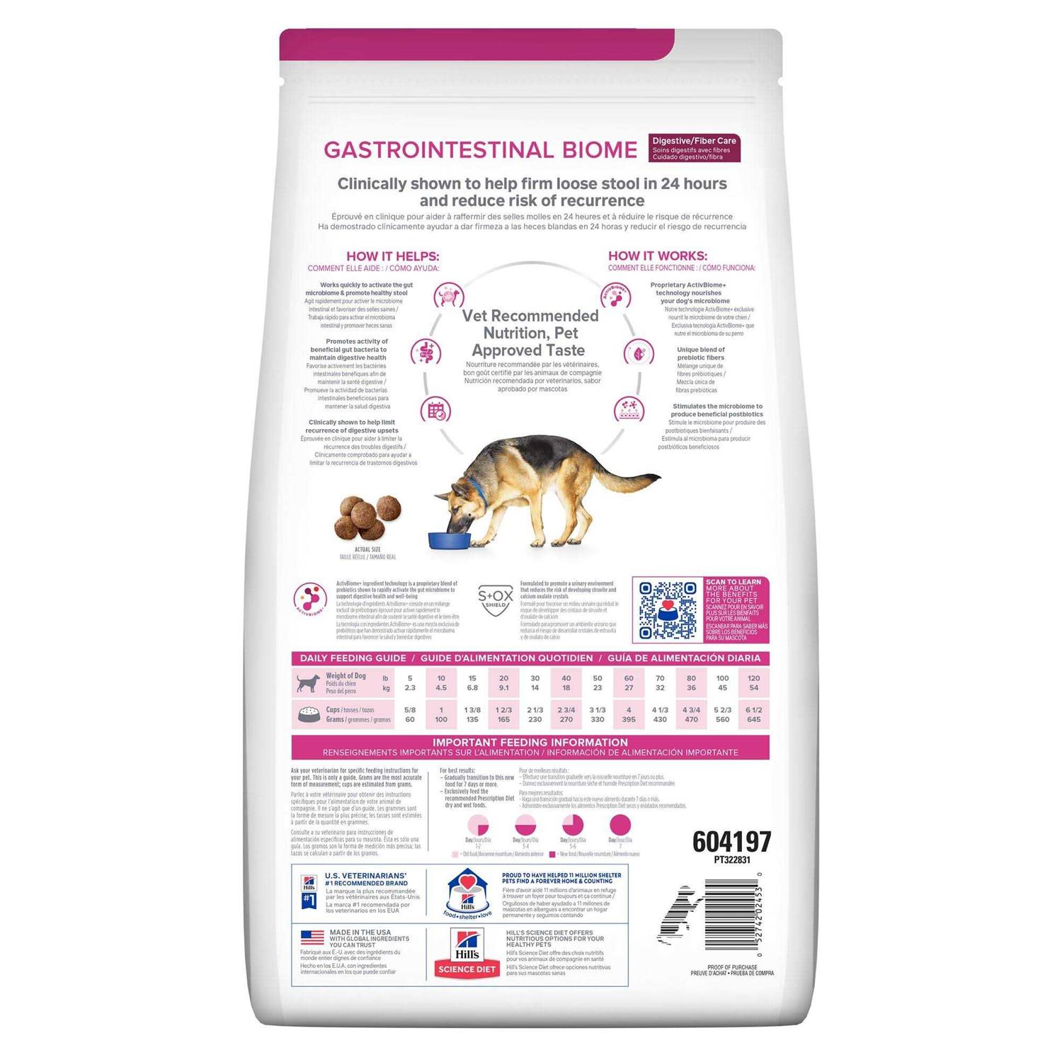 Hill&s Prescription Diet Gastrointestinal Biome Digestive Fiber Care Chicken Dry Dog Food - Healthber