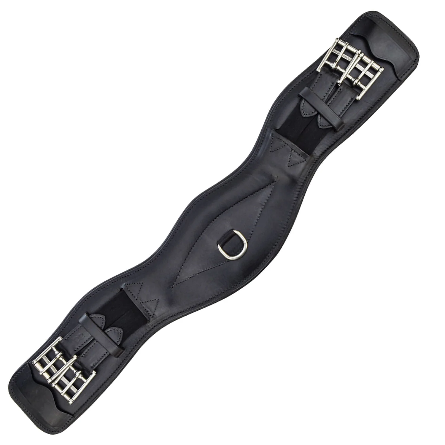 Uniquely English Contoured Dressage Girth, Black - Healthber