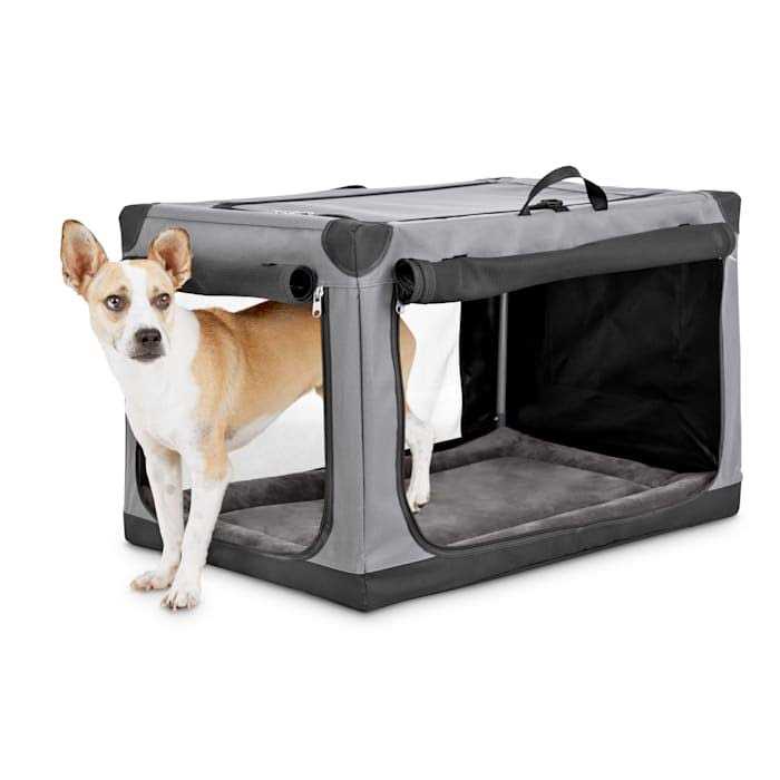 EveryYay Essentials Portable Canvas Dark Grey Dog Crate - Healthber