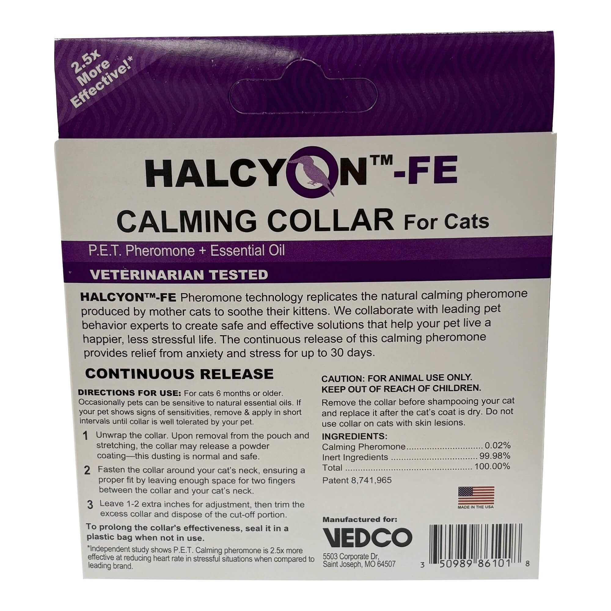 Halcyon FE Calming Collar for Cats - Healthber