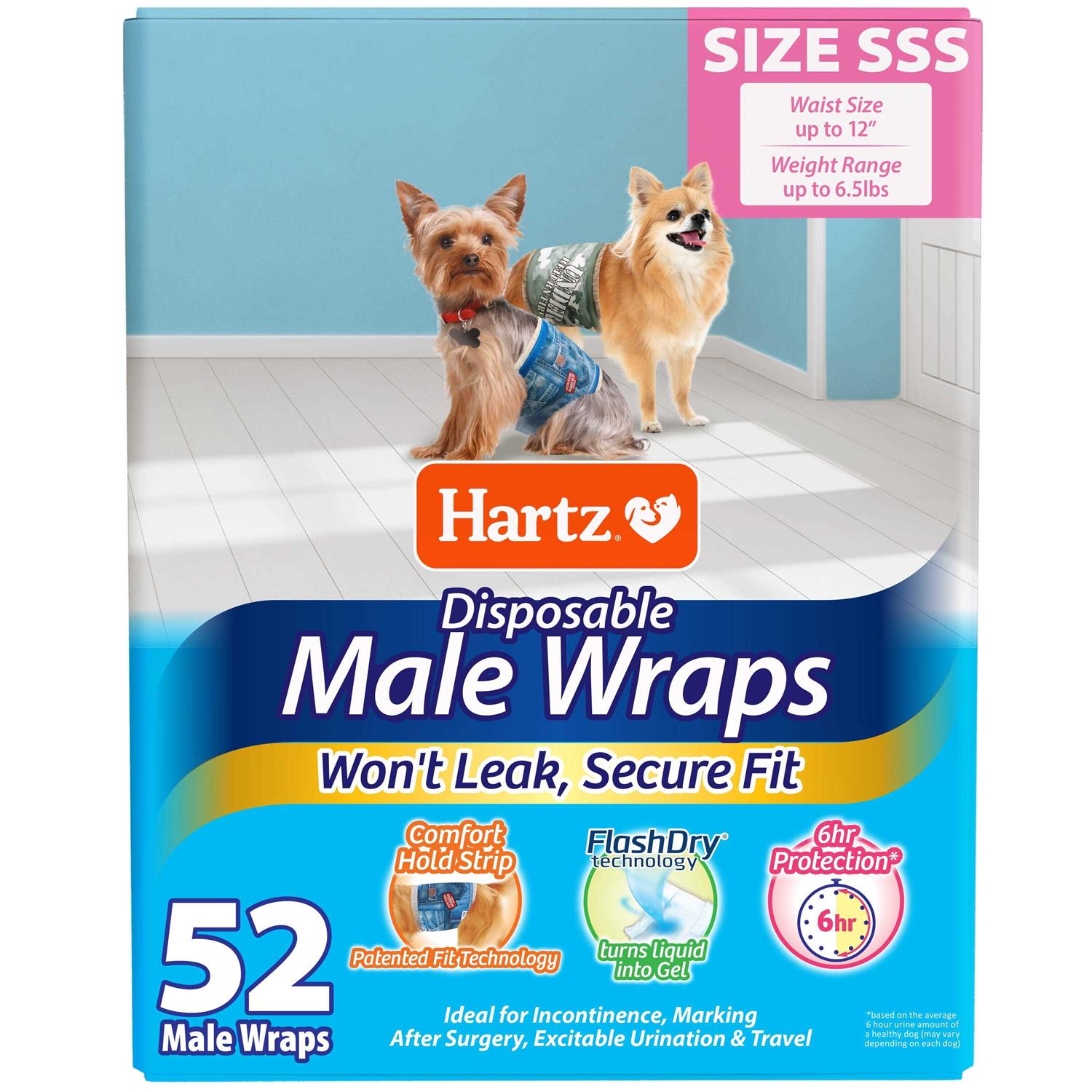 Hartz Disposable Male Dog Wraps Size - Healthber