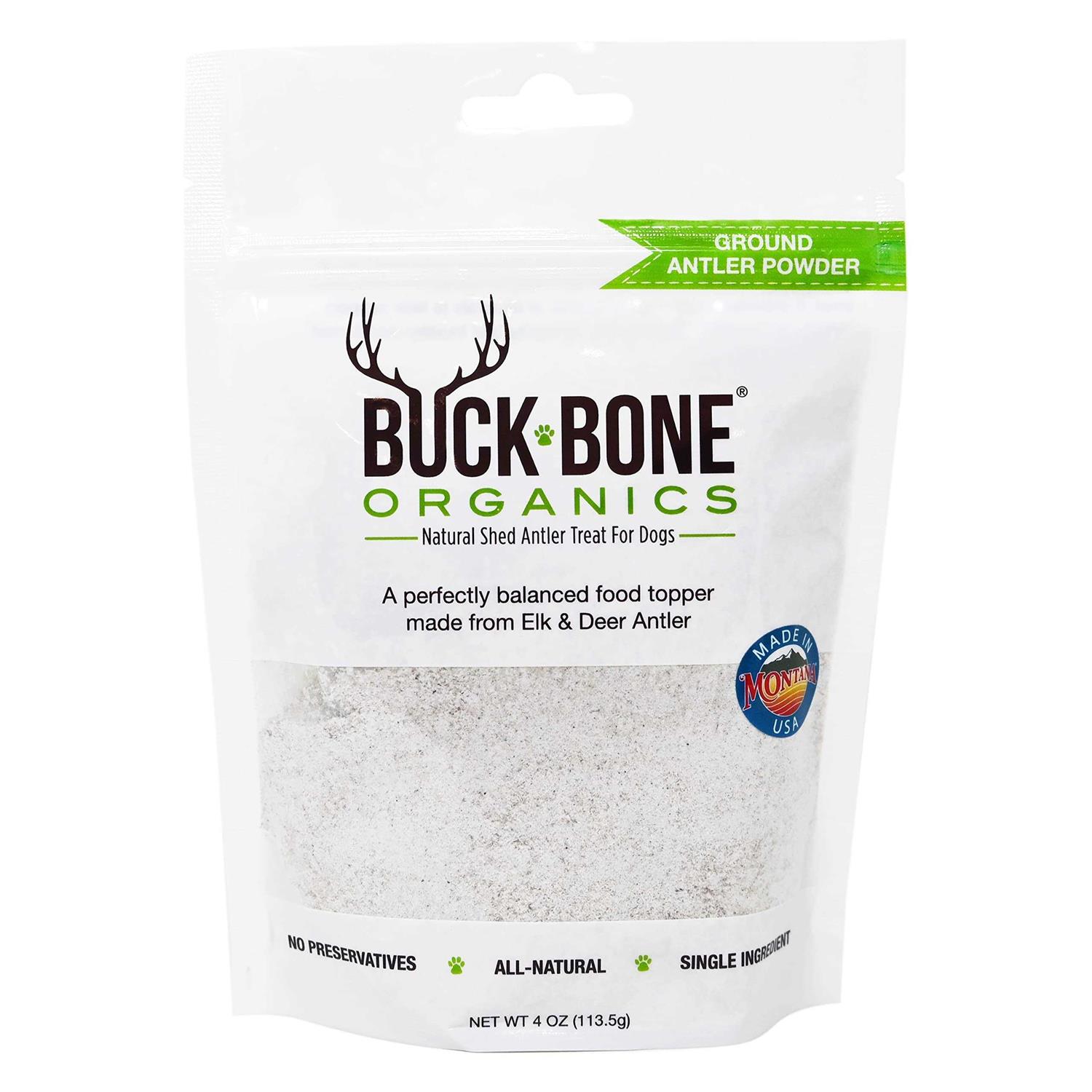 Buck Bone Organics Ground Wild Elk and Deer Antler Powder for Dogs - Healthber