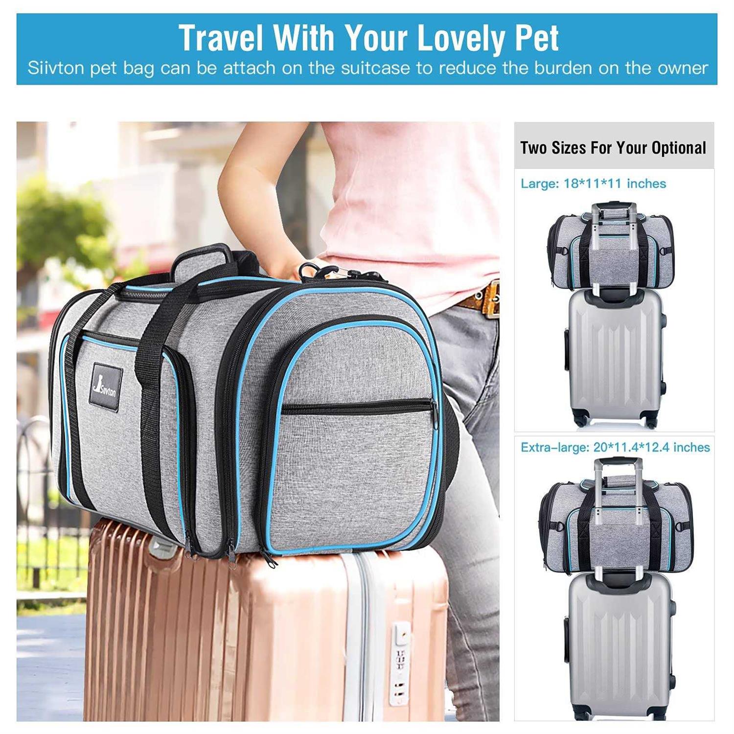 Siivton Airline Approved Expandable Soft-Sided Foldable Pet Carrier - Healthber