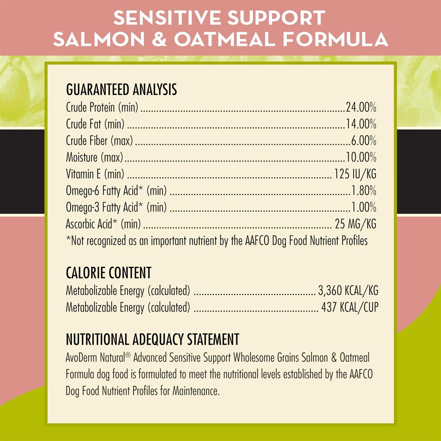 AvoDerm Advanced Sensitive Support Salmon & Oatmeal Formula Dry Dog Food - Healthber