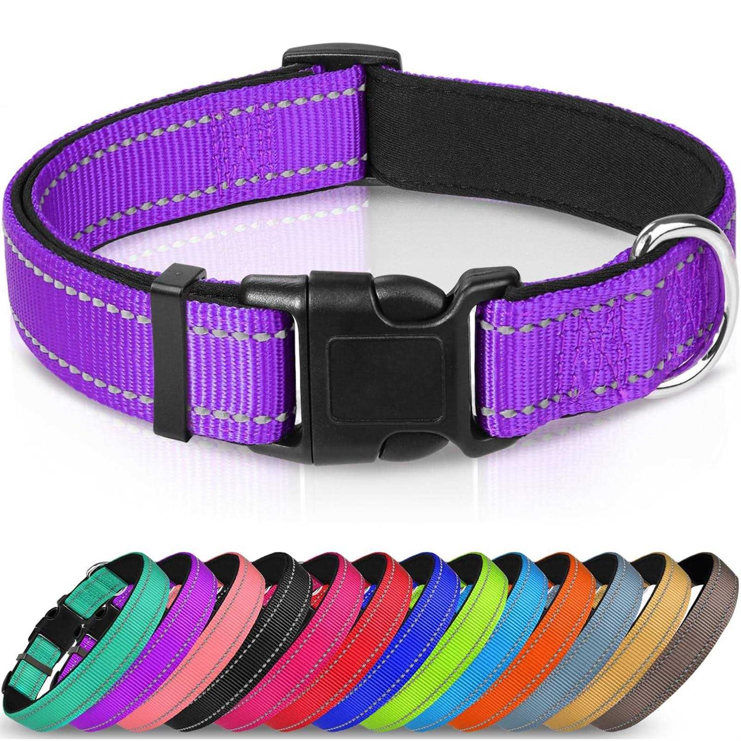 Joytale Reflective Dog Collar,Soft Neoprene Padded Breathable Nylon Pet Collar Adjustable Dogs - Healthber