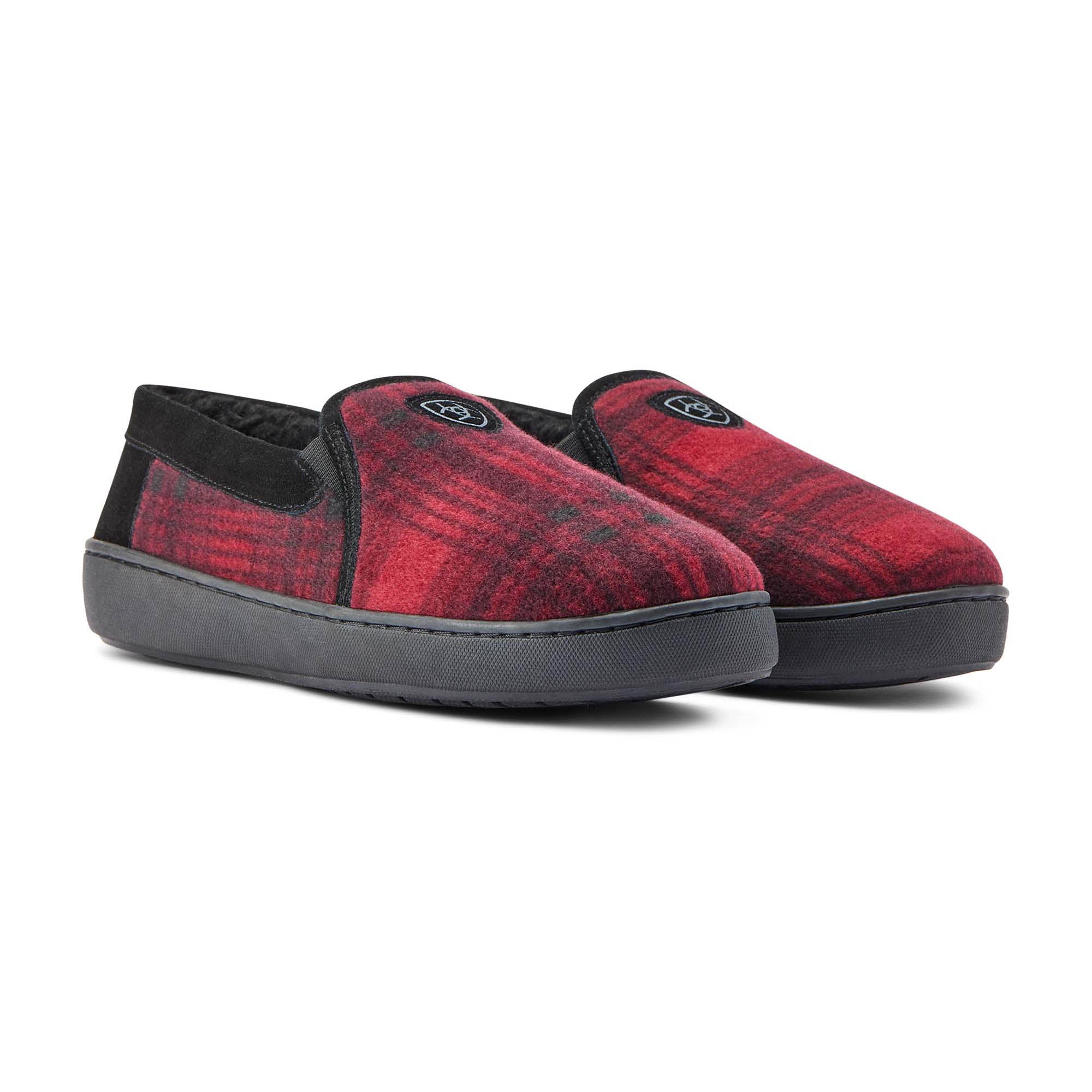 Ariat Men's Lincoln Slipper in Collectible Tin, Red Plaid - Healthber