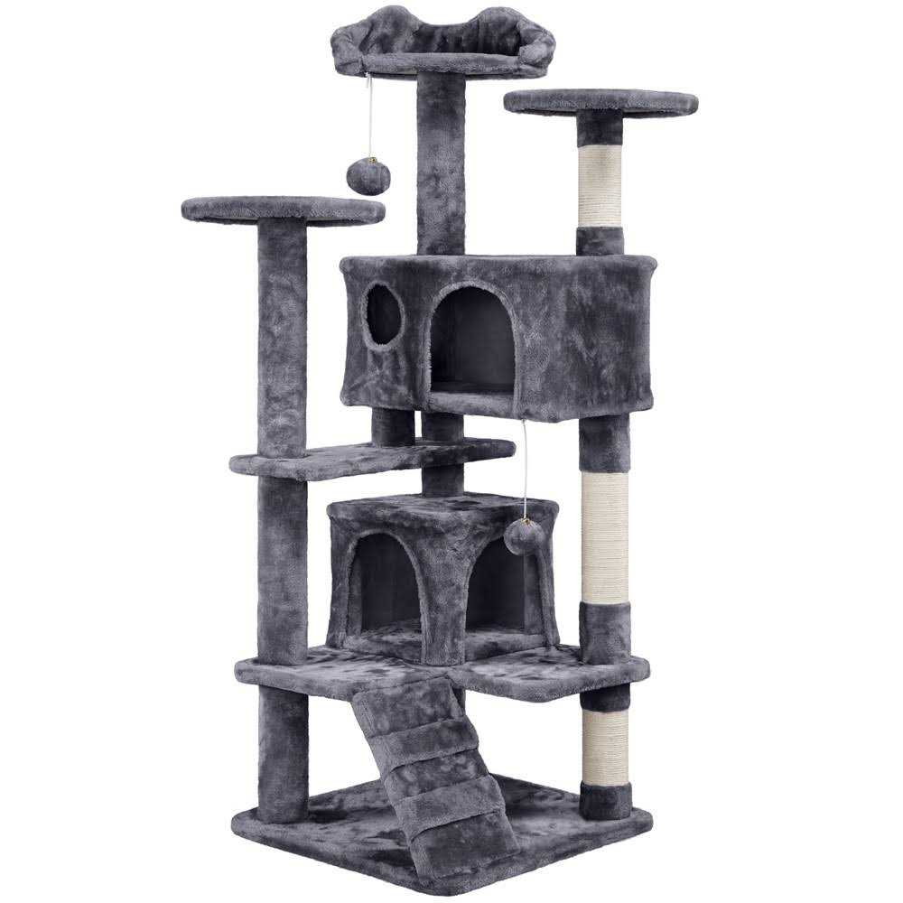 Yaheetech 54H Cat Tree with 2 Condos for Kittens Small Cats - Healthber