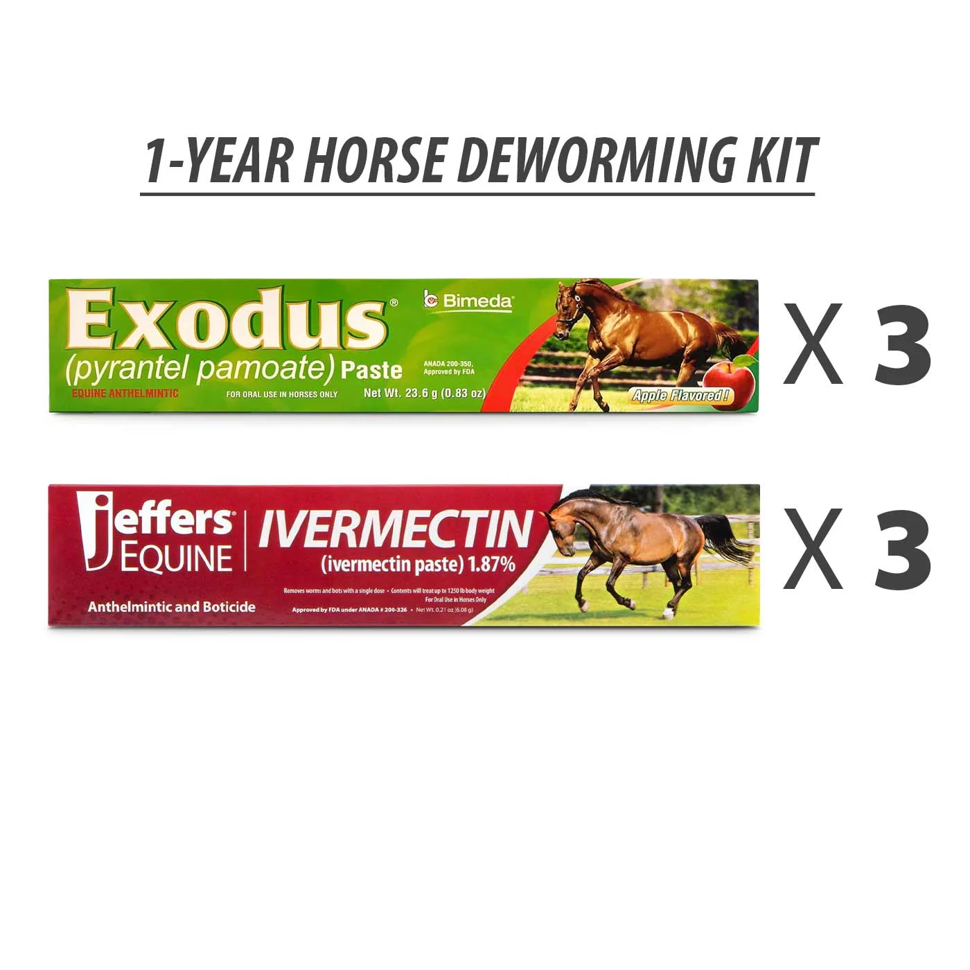 1-Year Horse Deworming Kit - Healthber