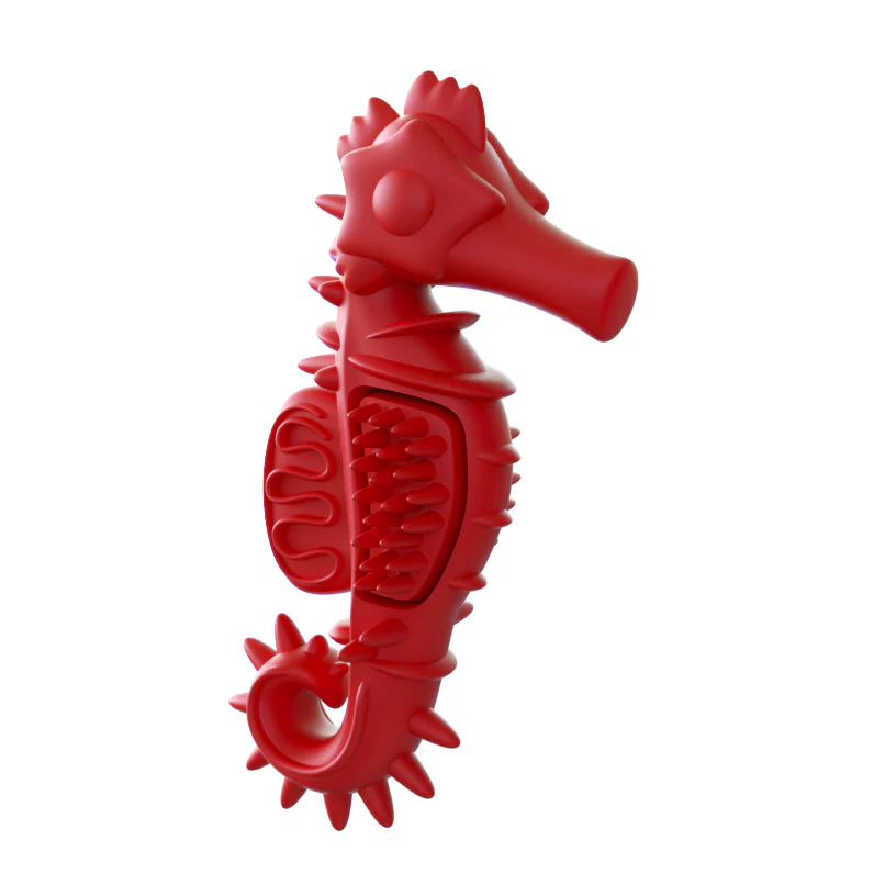 Red Seahorse Chew Toy, Small - Healthber