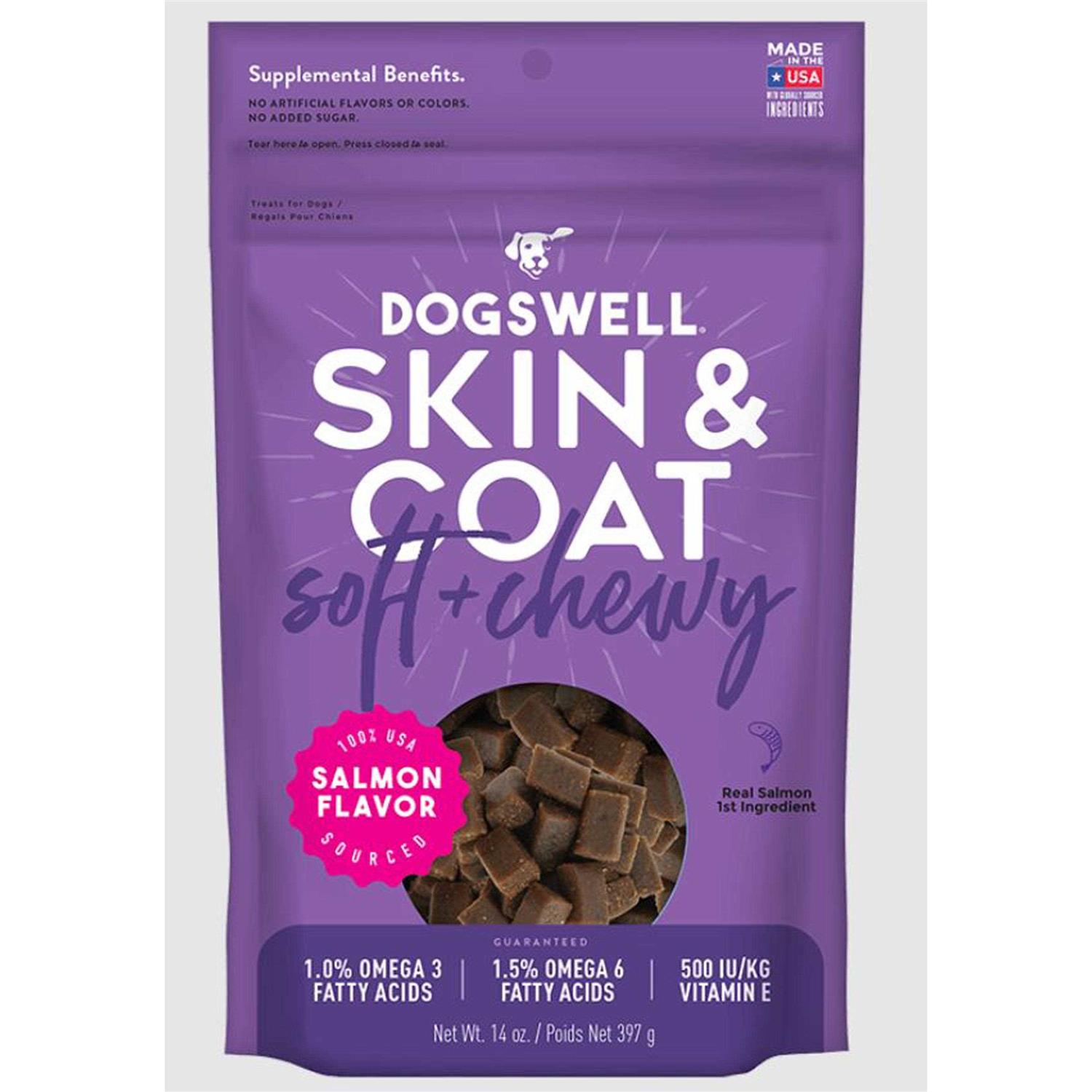 Dogswell Skin & Coat Dog Treats Soft & Chewy Salmon - Healthber