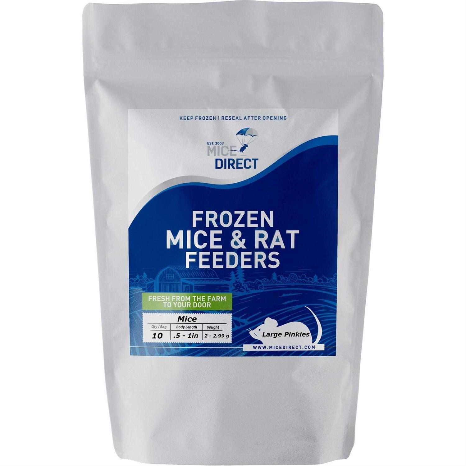 MiceDirect Frozen Mice Feeders Large Mice Fuzzies & Mice Hoppers Snake Food Combo Pack, 150 Count - Healthber