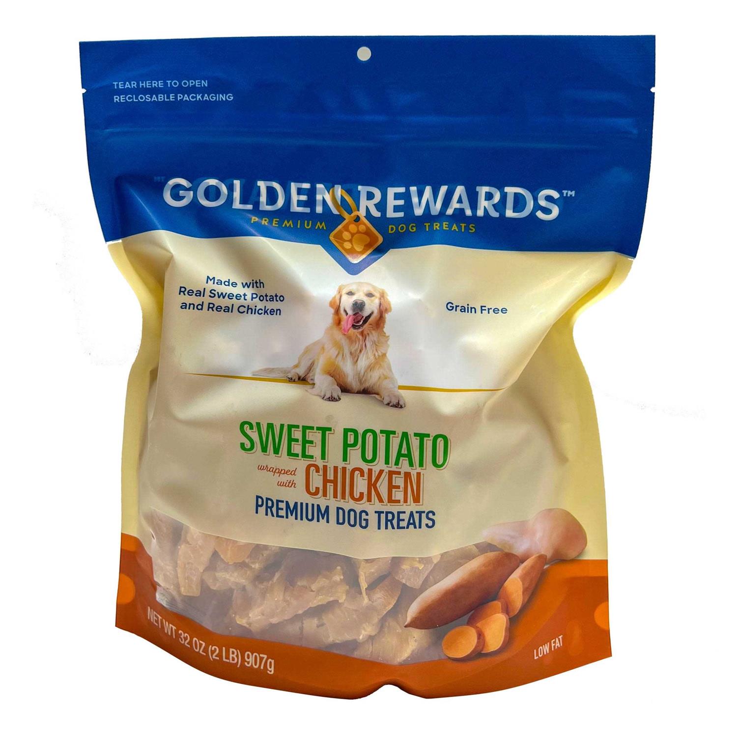 Golden Rewards Sweet Potato Wrapped with Chicken Dog Treats - Healthber