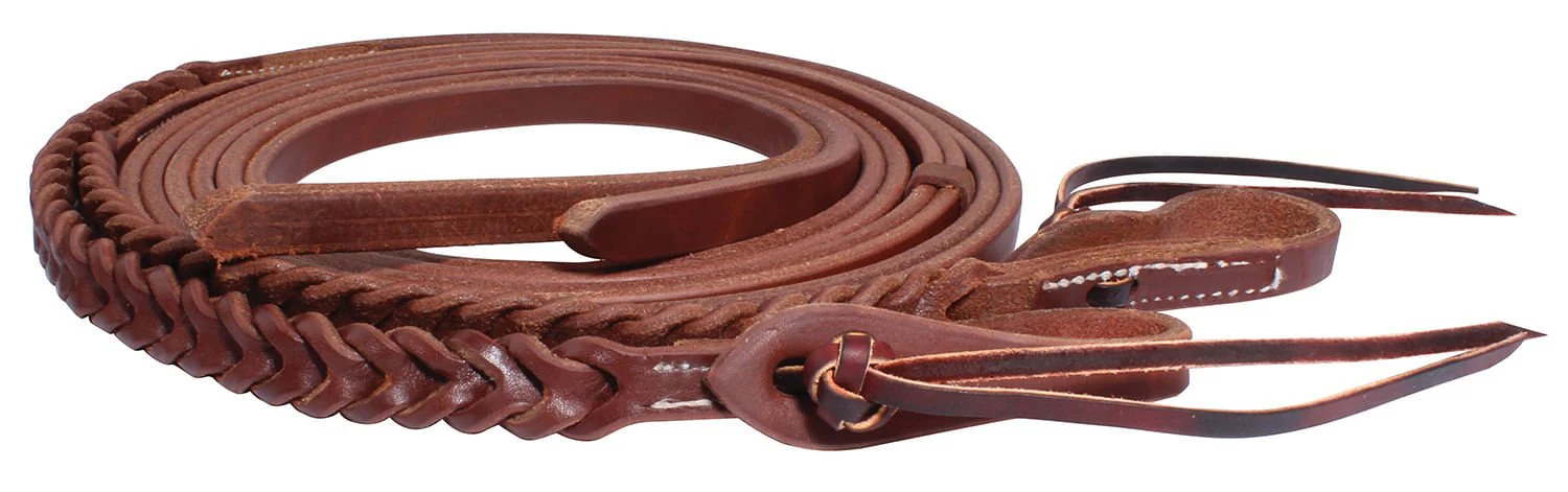Professional's Choice Ranch Bleeding Heart Split Reins, Heavy Oil - Healthber