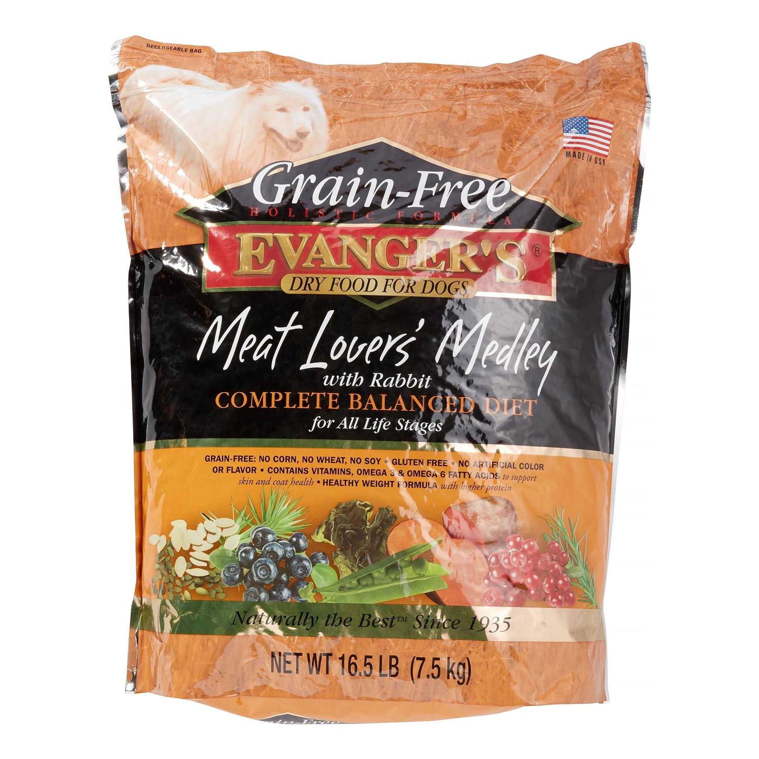 Evanger’s Grain-Free Meat Lover’s Medley with Rabbit Dry Dog Food - Healthber