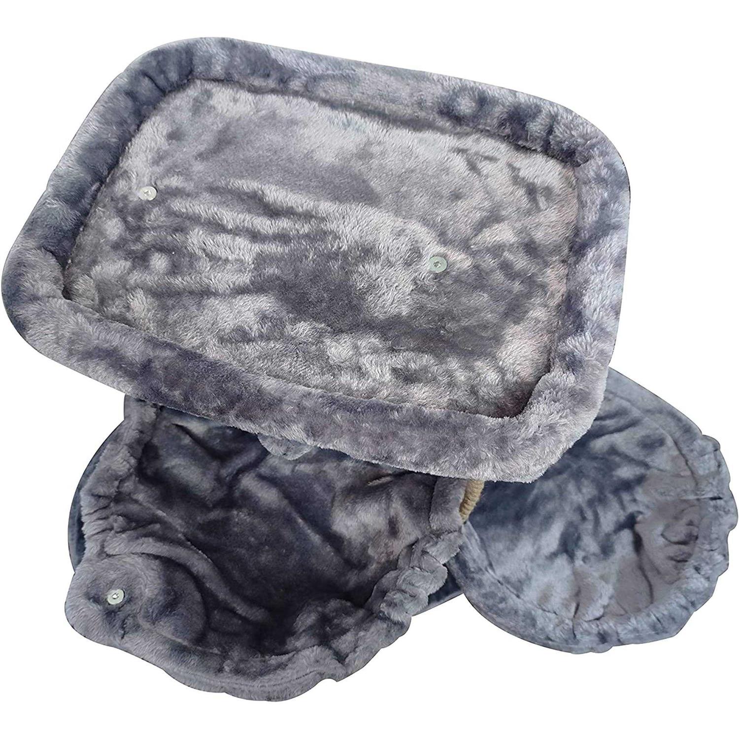 WANG XIN Xin Three Layer Cat Tree with Cat Condo and Two Hammocks,Grey - Healthber